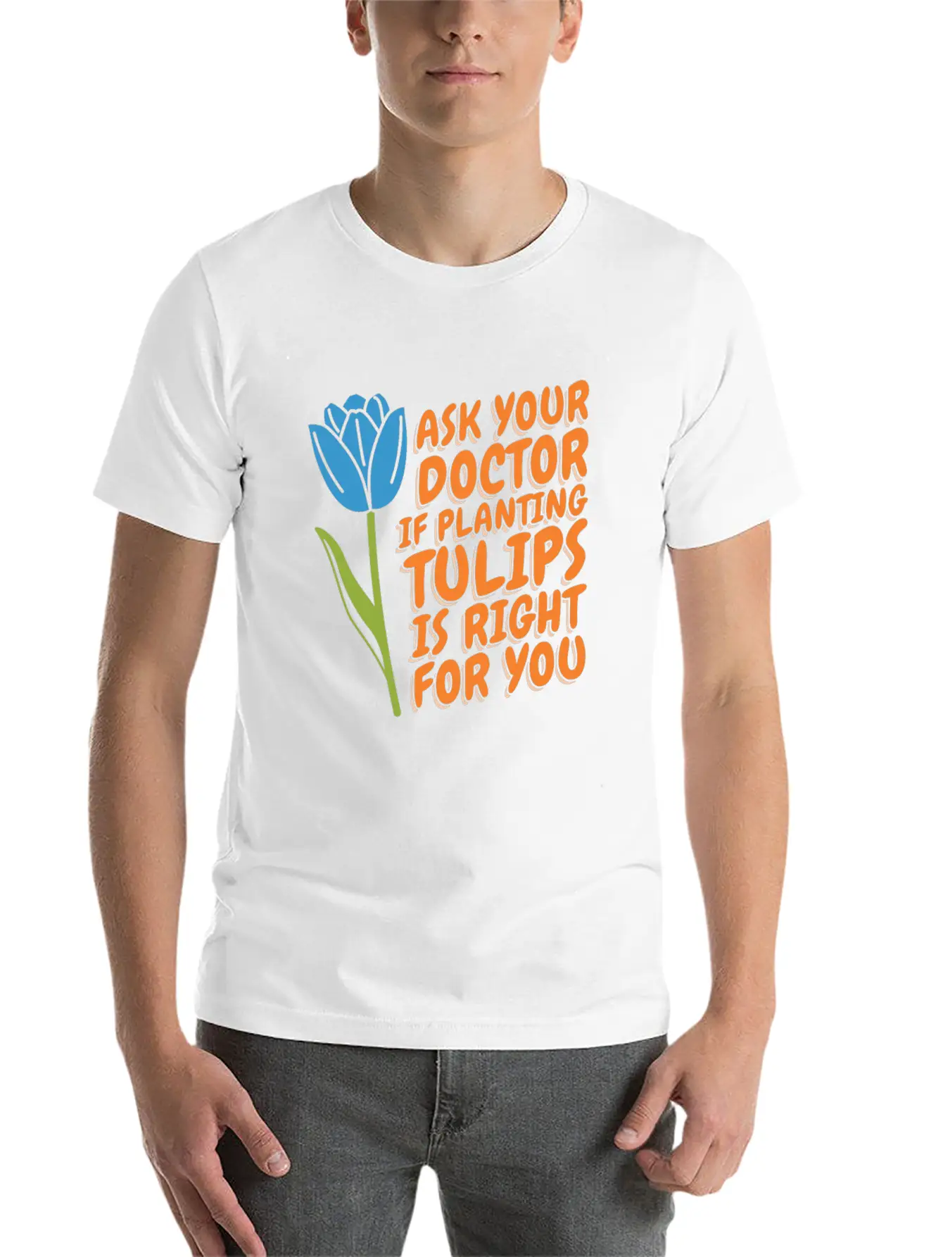 Tulip Gardening Funny Tulips Essential Unisex Summer Tee – Soft Cotton Casual Fit