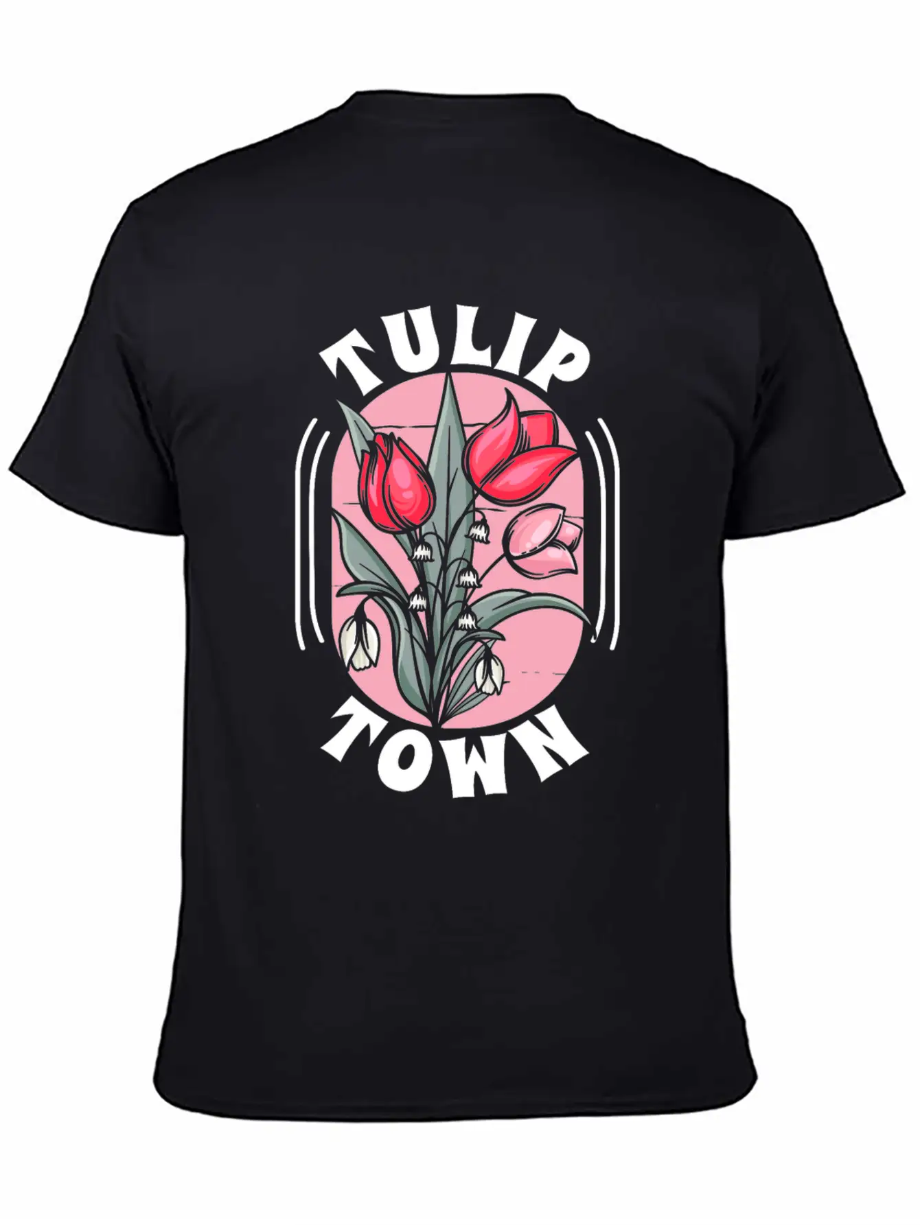 Tulip Gardening Town Tulips Basic Graphic T-Shirt – Daily Comfort In Soft Cotton