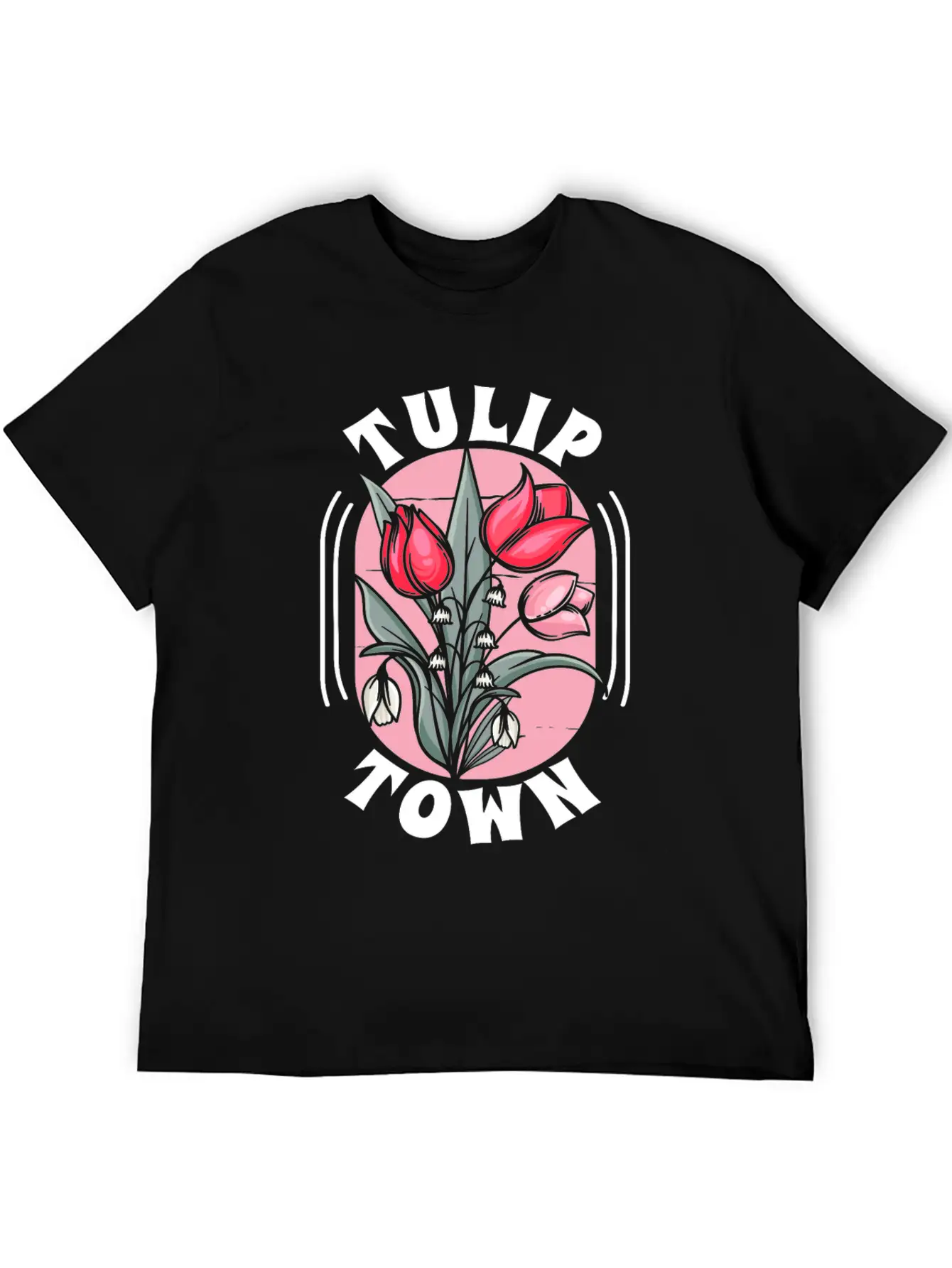 Tulip Gardening Town Tulips Basic Graphic T-Shirt – Daily Comfort In Soft Cotton