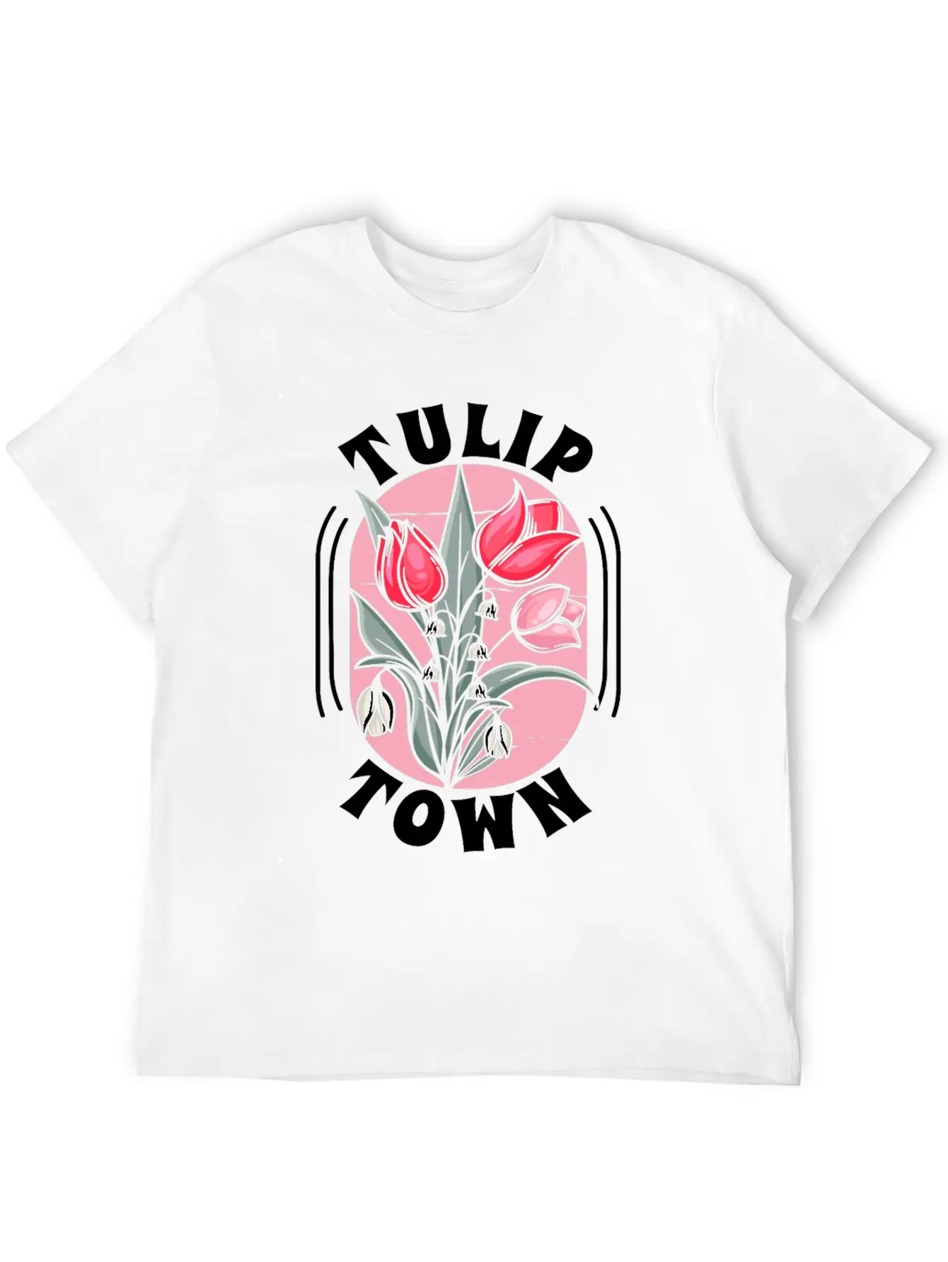 Tulip Gardening Town Tulips Basic Graphic T-Shirt – Daily Comfort In Soft Cotton