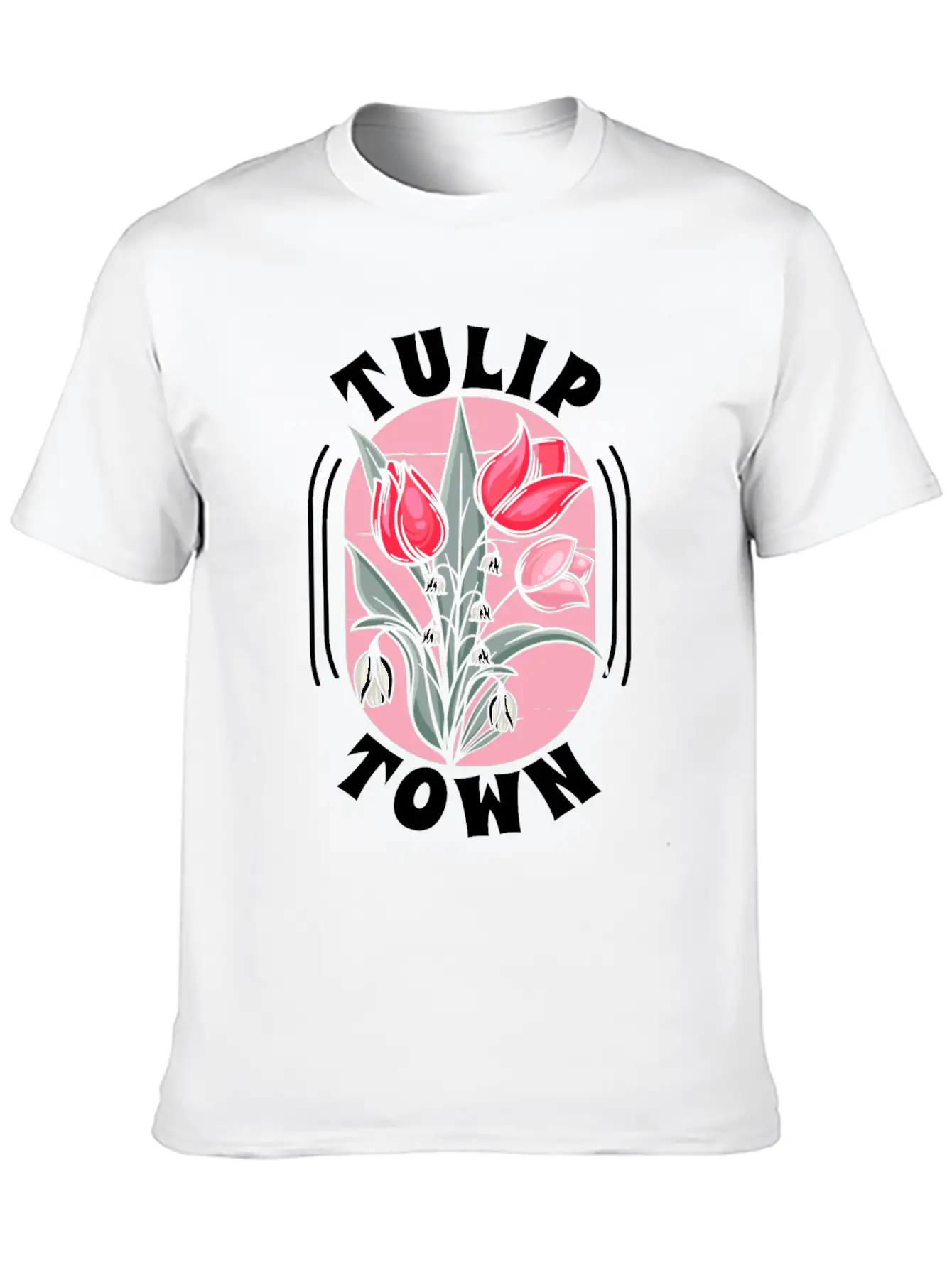 Tulip Gardening Town Tulips Basic Graphic T-Shirt – Daily Comfort In Soft Cotton