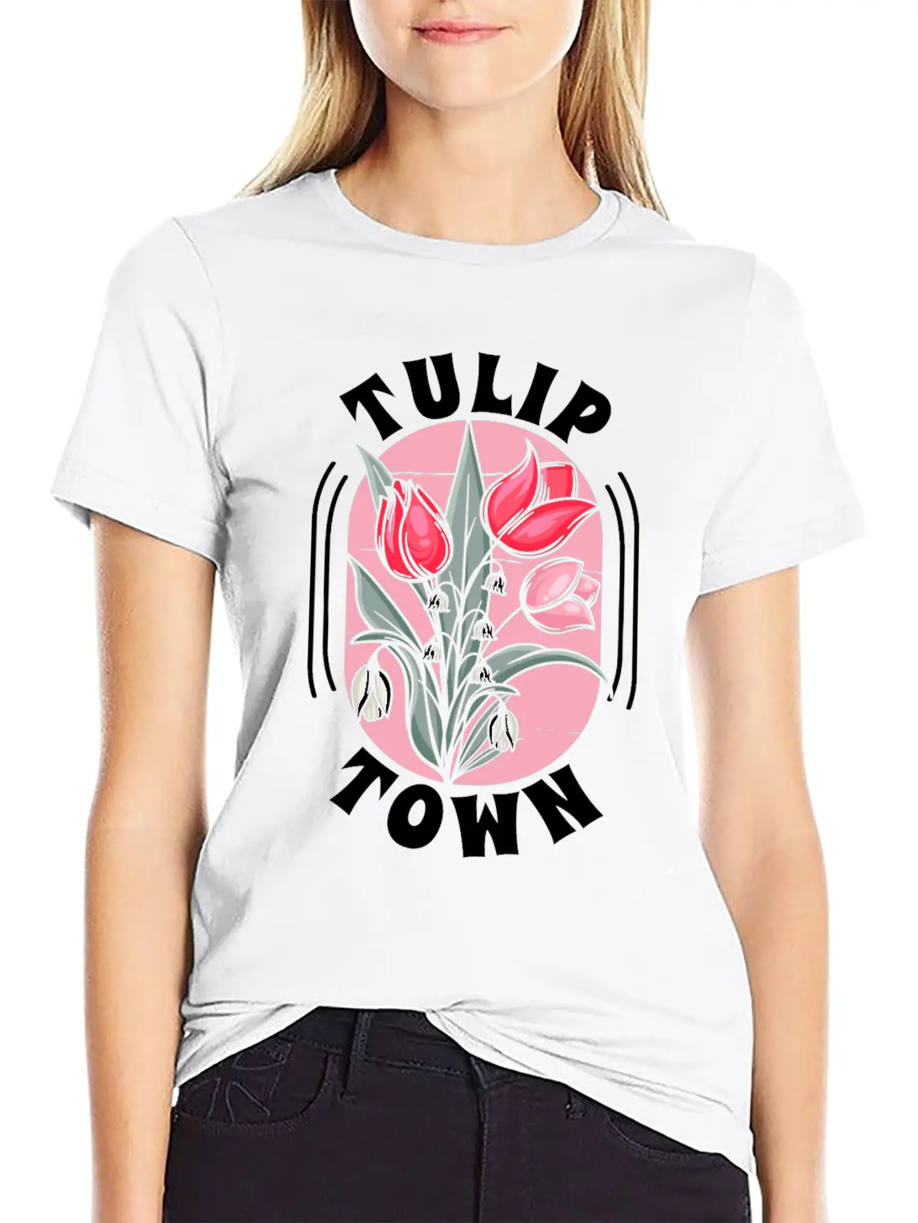 Tulip Gardening Town Tulips Basic Graphic T-Shirt – Daily Comfort In Soft Cotton