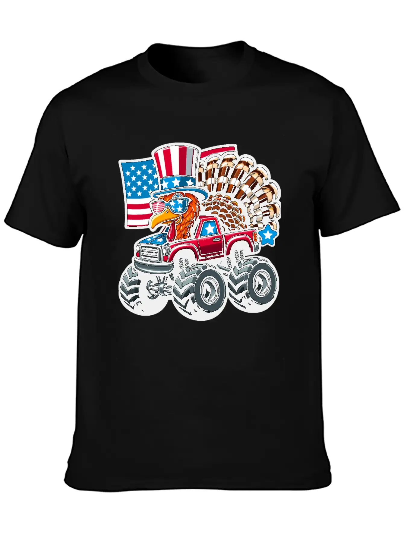 Turkey Riding Monster Truck 4th Of July Independen Stylish Everyday T-Shirt – Unisex Basic Cotton Tee