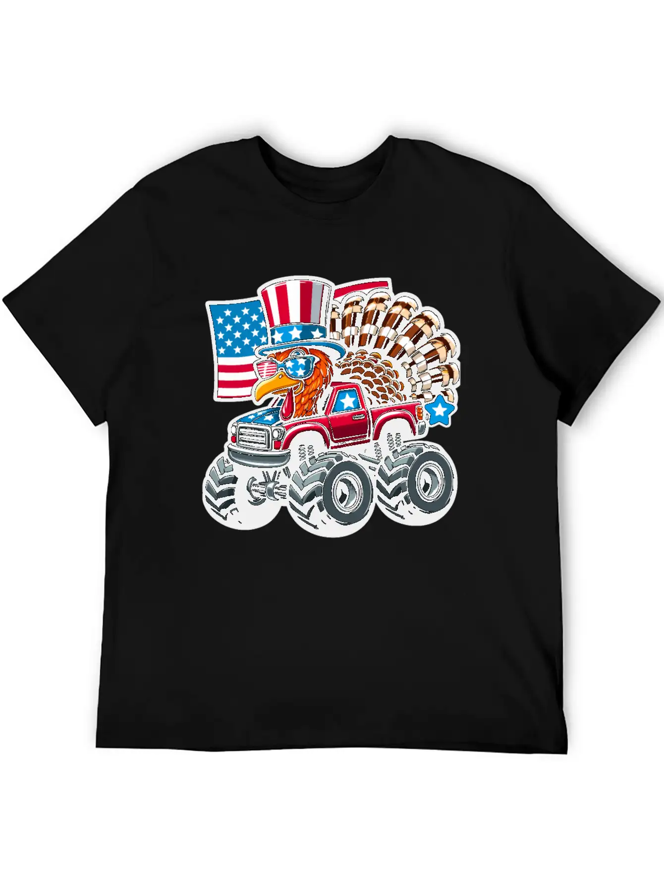 Turkey Riding Monster Truck 4th Of July Independen Stylish Everyday T-Shirt – Unisex Basic Cotton Tee