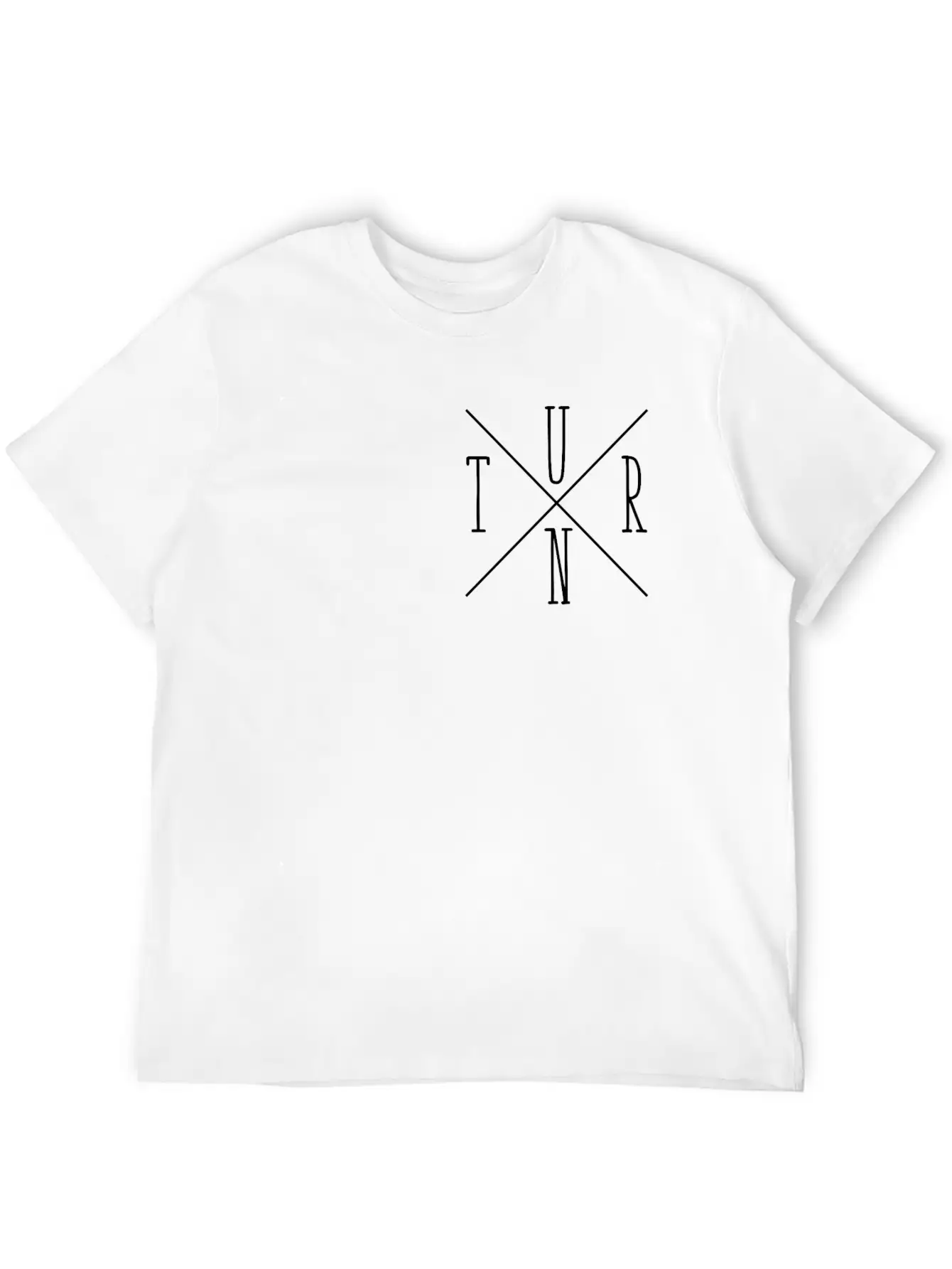 Turn Clothing Co Logo Black Small Cross Marketplac Stylish Everyday T-Shirt – Unisex Basic Cotton Tee