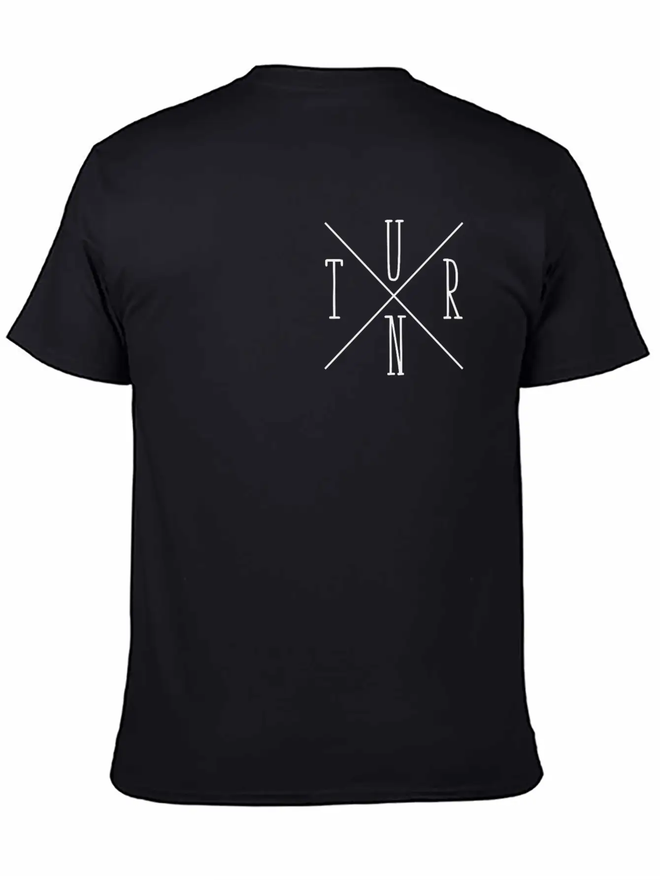 Turn Clothing Co Logo Black Small Cross Marketplac Stylish Everyday T-Shirt – Unisex Basic Cotton Tee