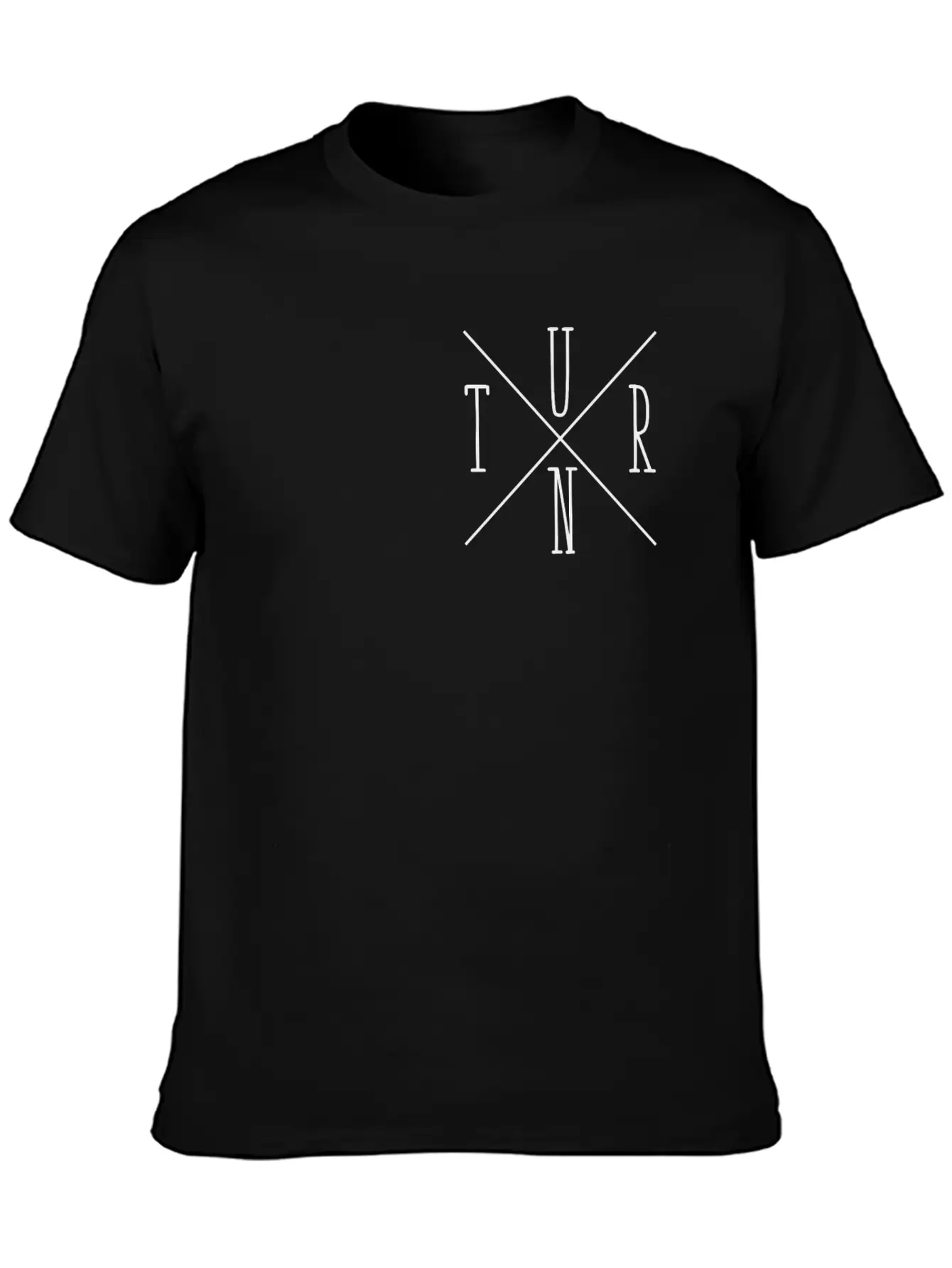 Turn Clothing Co Logo Black Small Cross Marketplac Stylish Everyday T-Shirt – Unisex Basic Cotton Tee