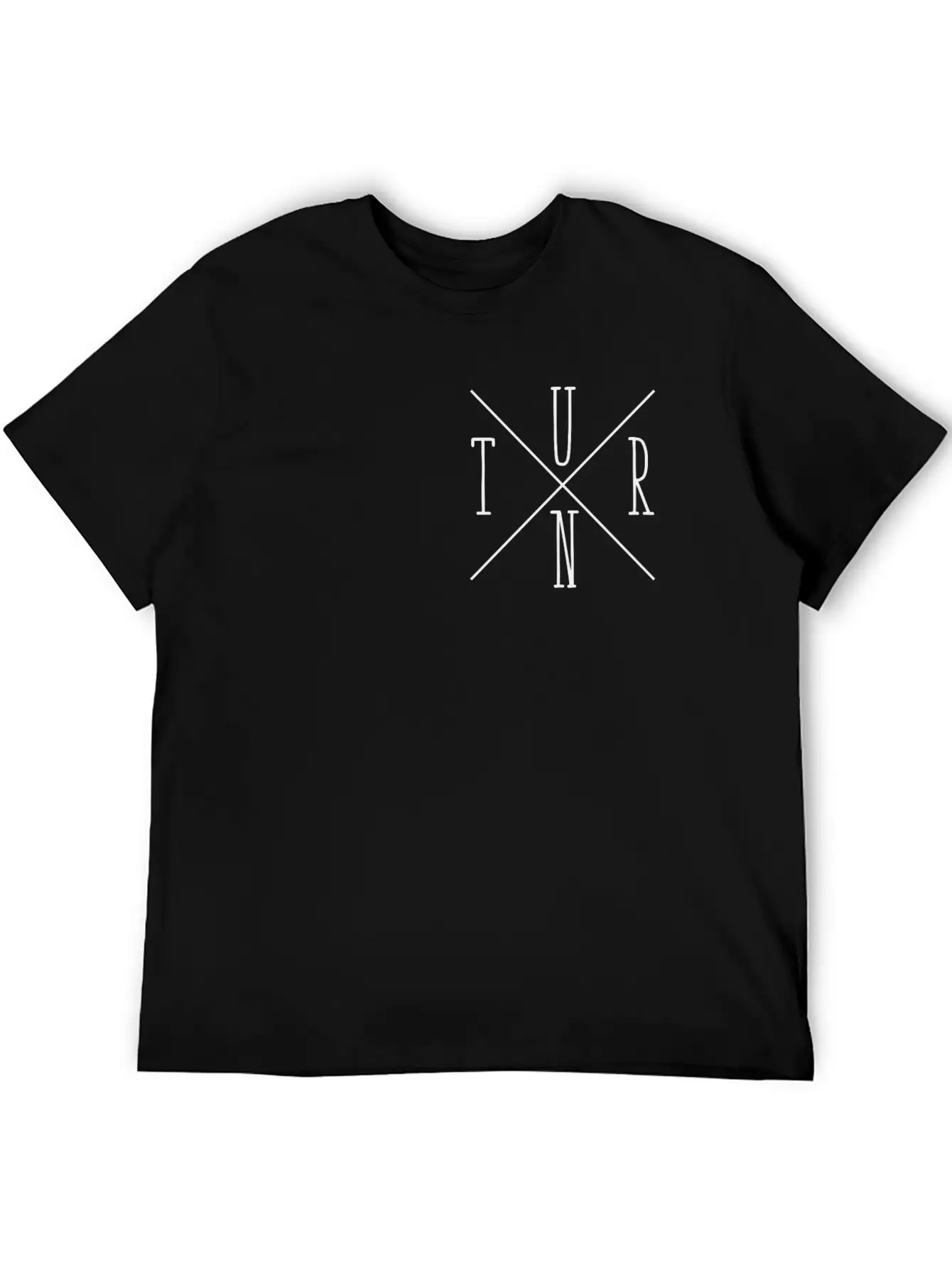 Turn Clothing Co Logo Black Small Cross Marketplac Stylish Everyday T-Shirt – Unisex Basic Cotton Tee