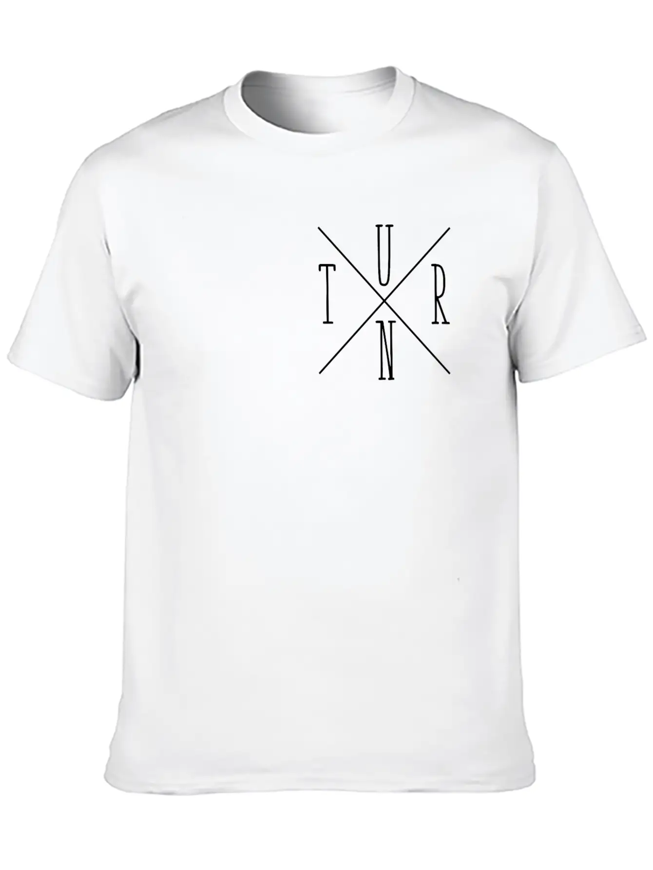 Turn Clothing Co Logo Black Small Cross Marketplac Stylish Everyday T-Shirt – Unisex Basic Cotton Tee