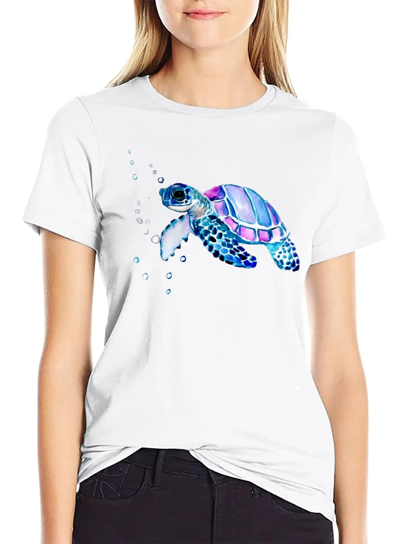 Turtle Colorful Basic Graphic T-Shirt – Daily Comfort In Soft Cotton