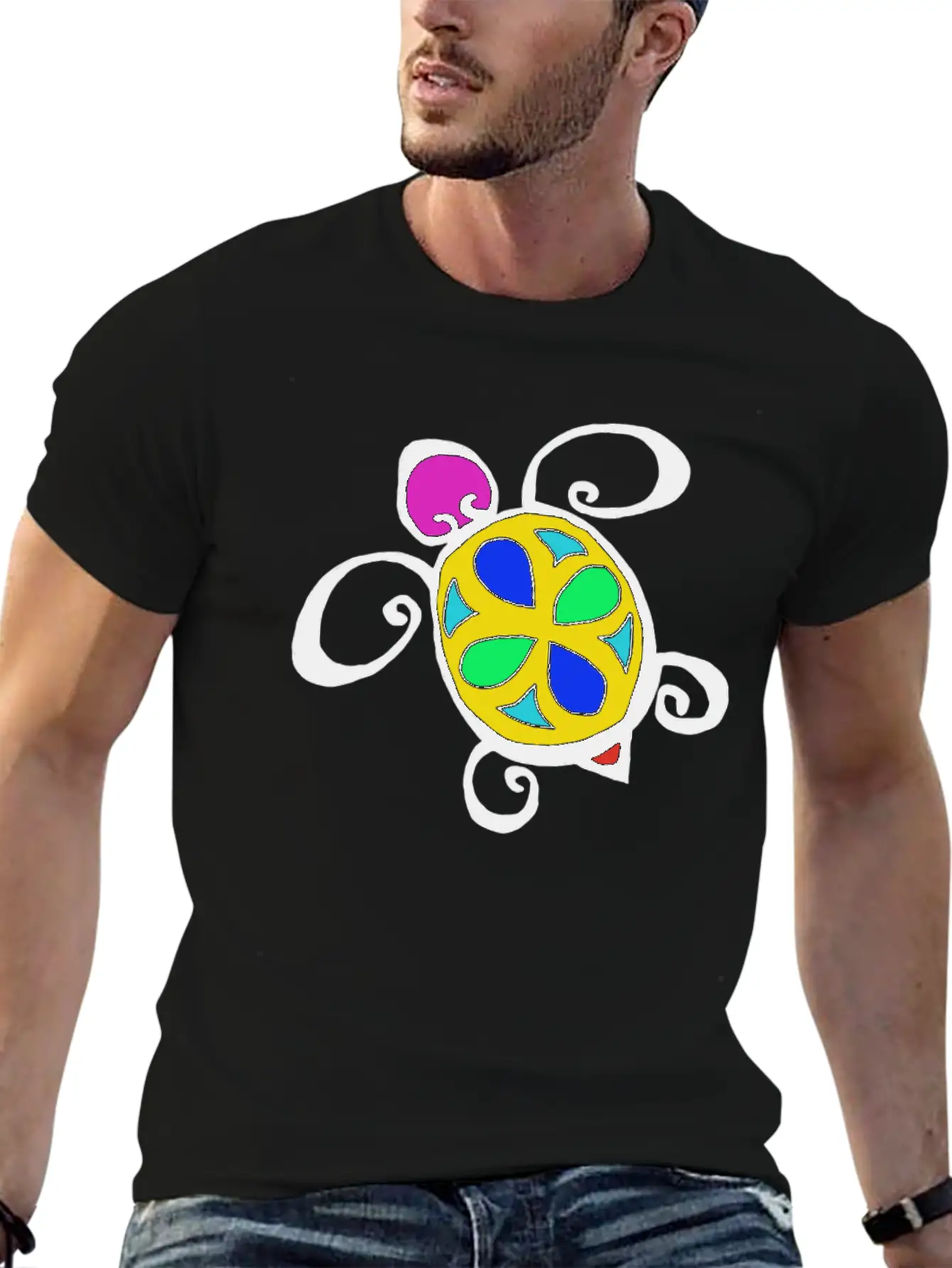 Turtle Colorful Stylish Everyday T-Shirt – Unisex Basic Cotton Tee