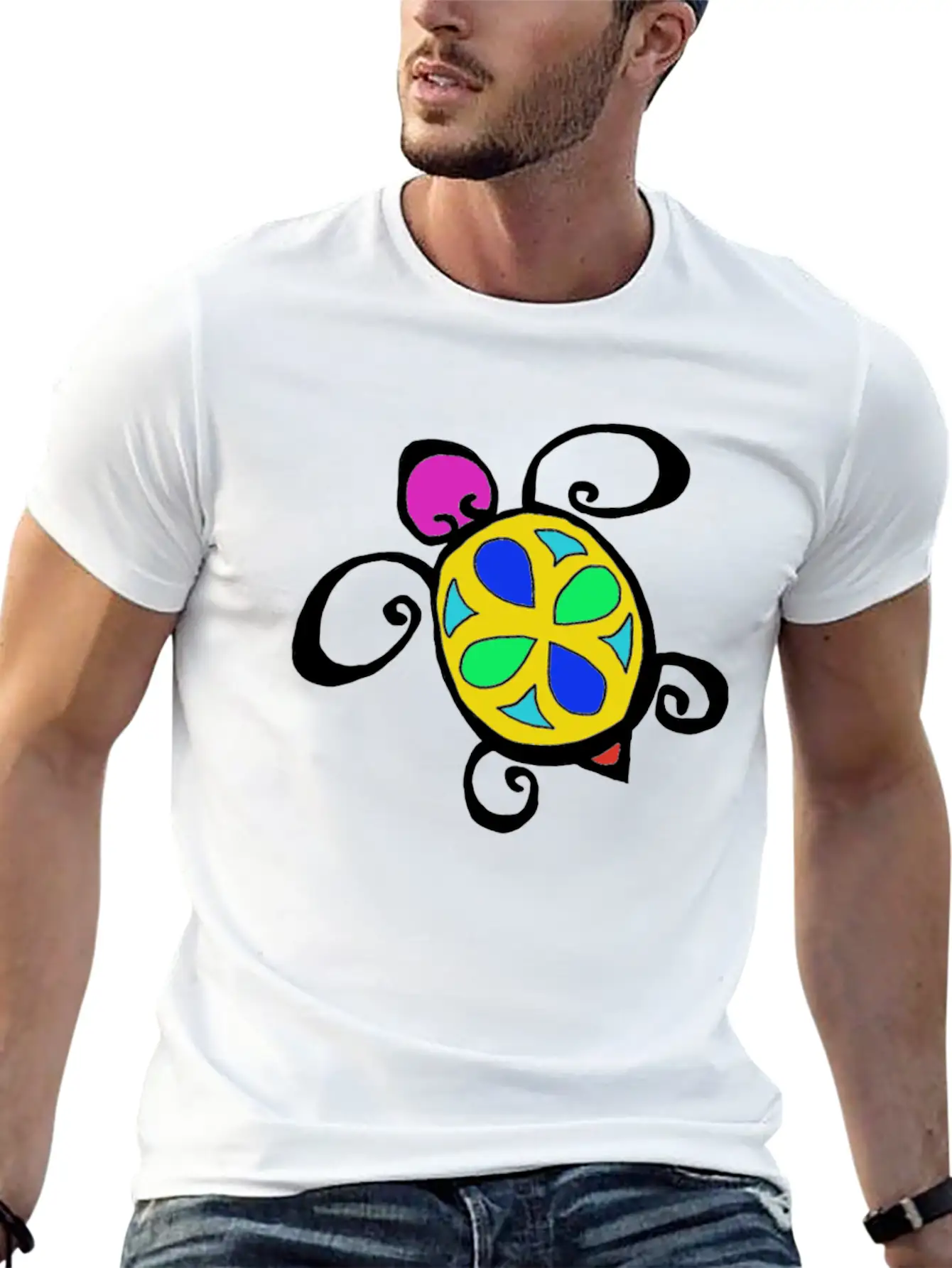 Turtle Colorful Stylish Everyday T-Shirt – Unisex Basic Cotton Tee