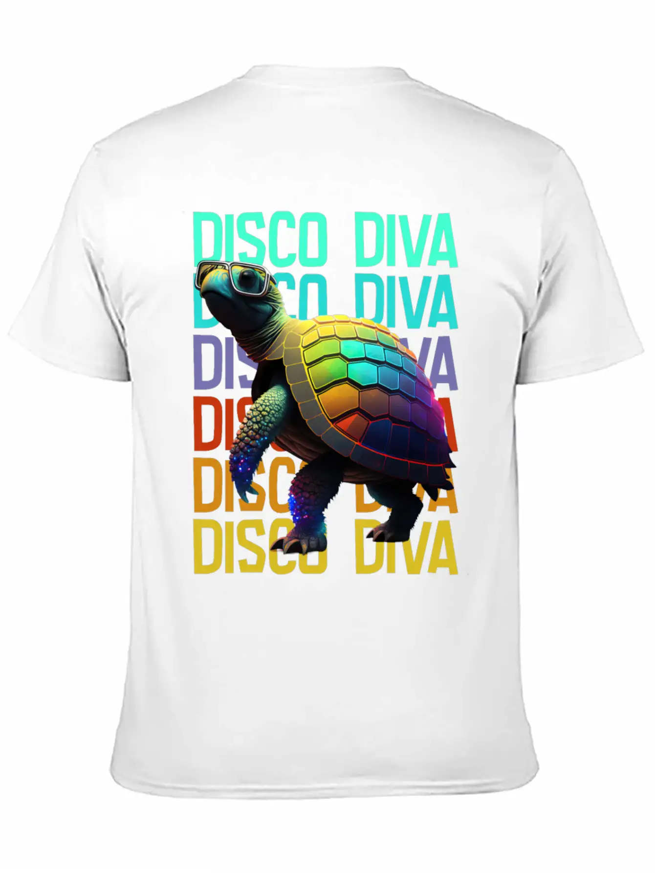 Turtle Disco Diva Unisex Short Sleeve Soft Cotton T-Shirt – Casual Everyday Wear