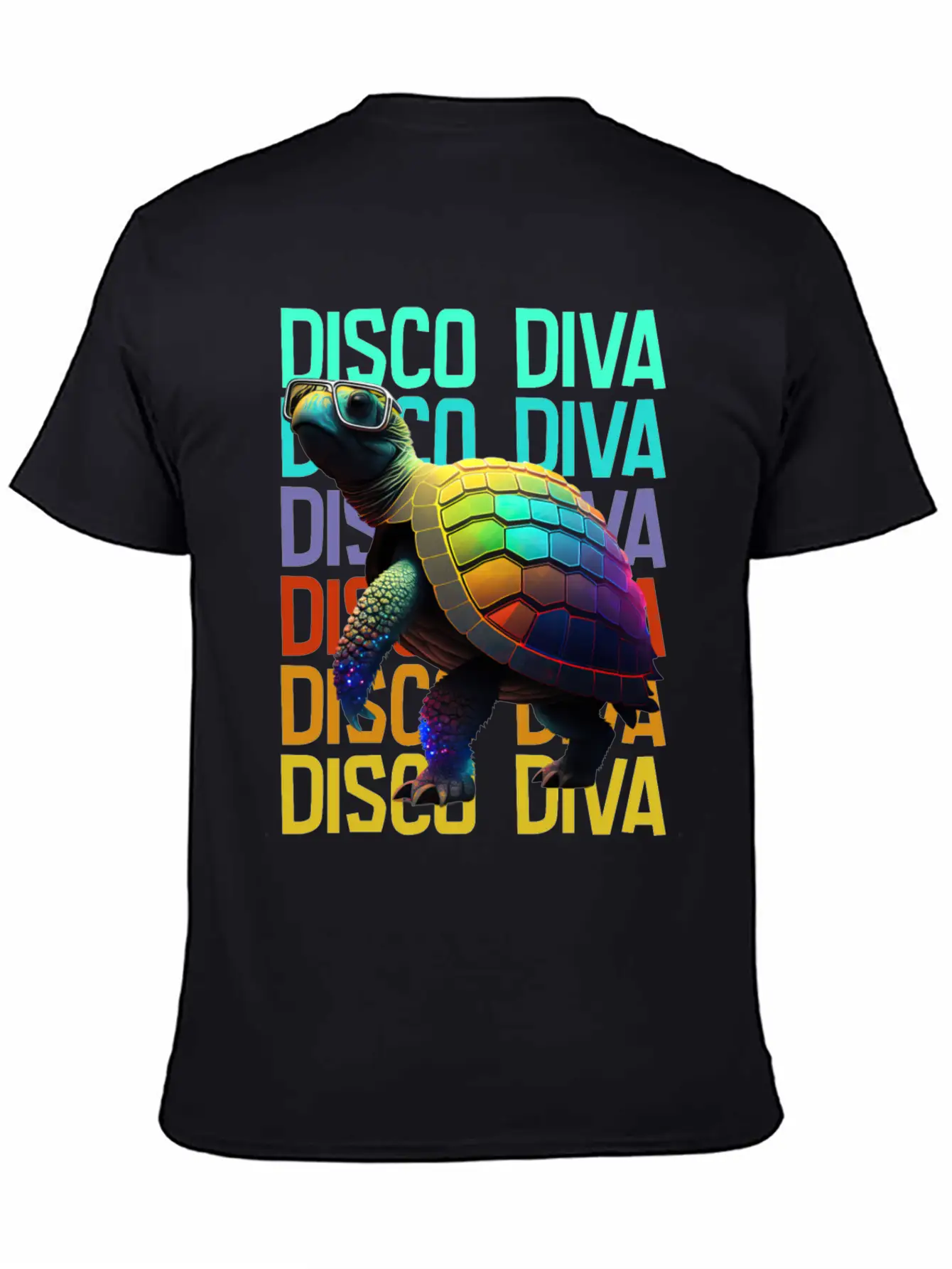 Turtle Disco Diva Unisex Short Sleeve Soft Cotton T-Shirt – Casual Everyday Wear