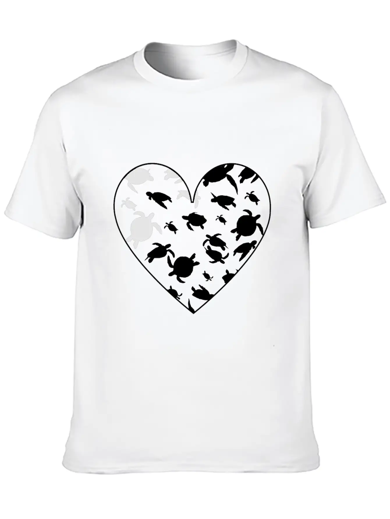 Turtles Heart Unisex Short Sleeve Soft Cotton T-Shirt – Casual Everyday Wear