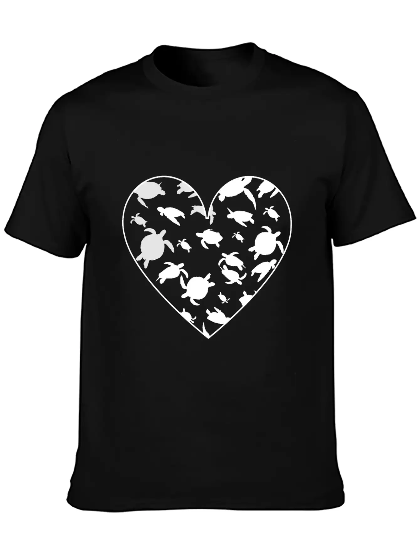 Turtles Heart Unisex Short Sleeve Soft Cotton T-Shirt – Casual Everyday Wear