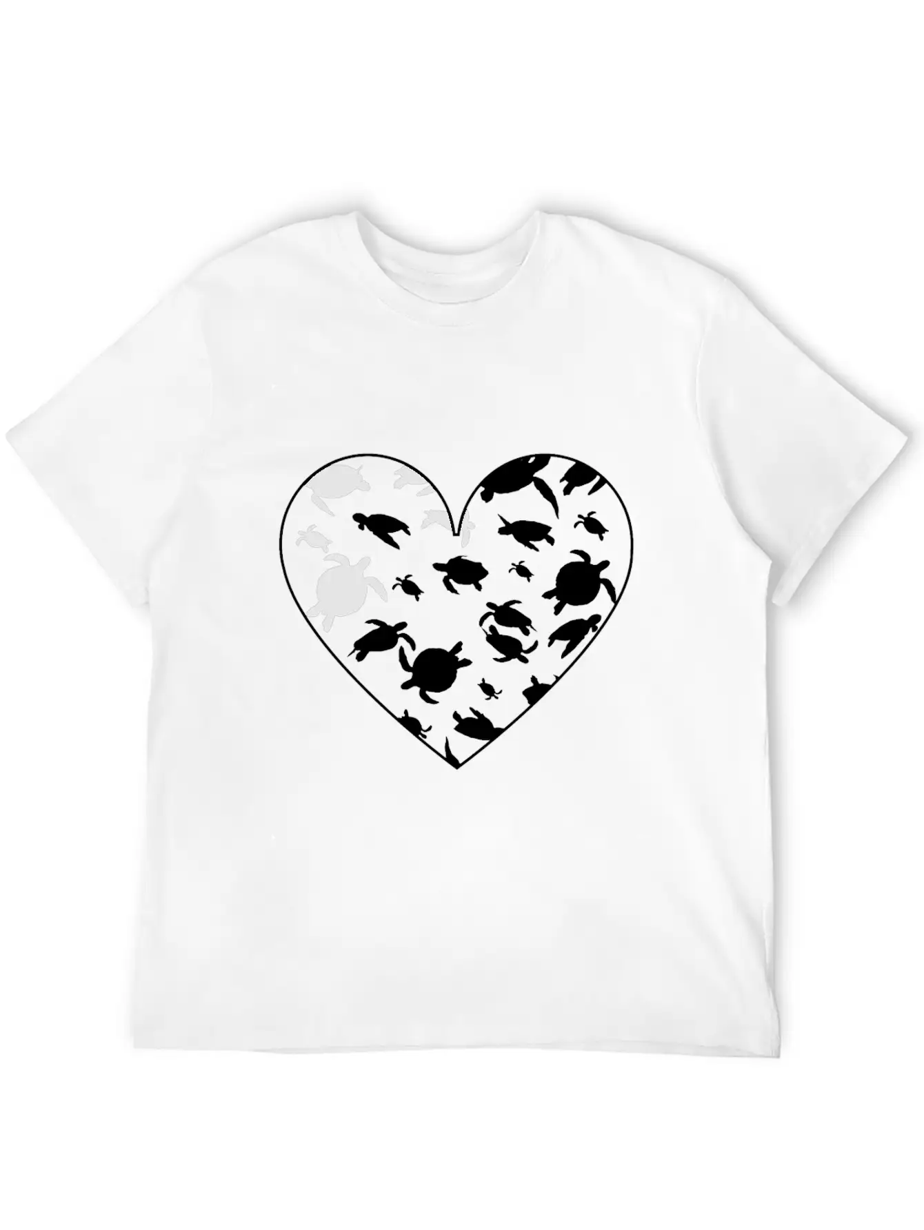 Turtles Heart Unisex Short Sleeve Soft Cotton T-Shirt – Casual Everyday Wear