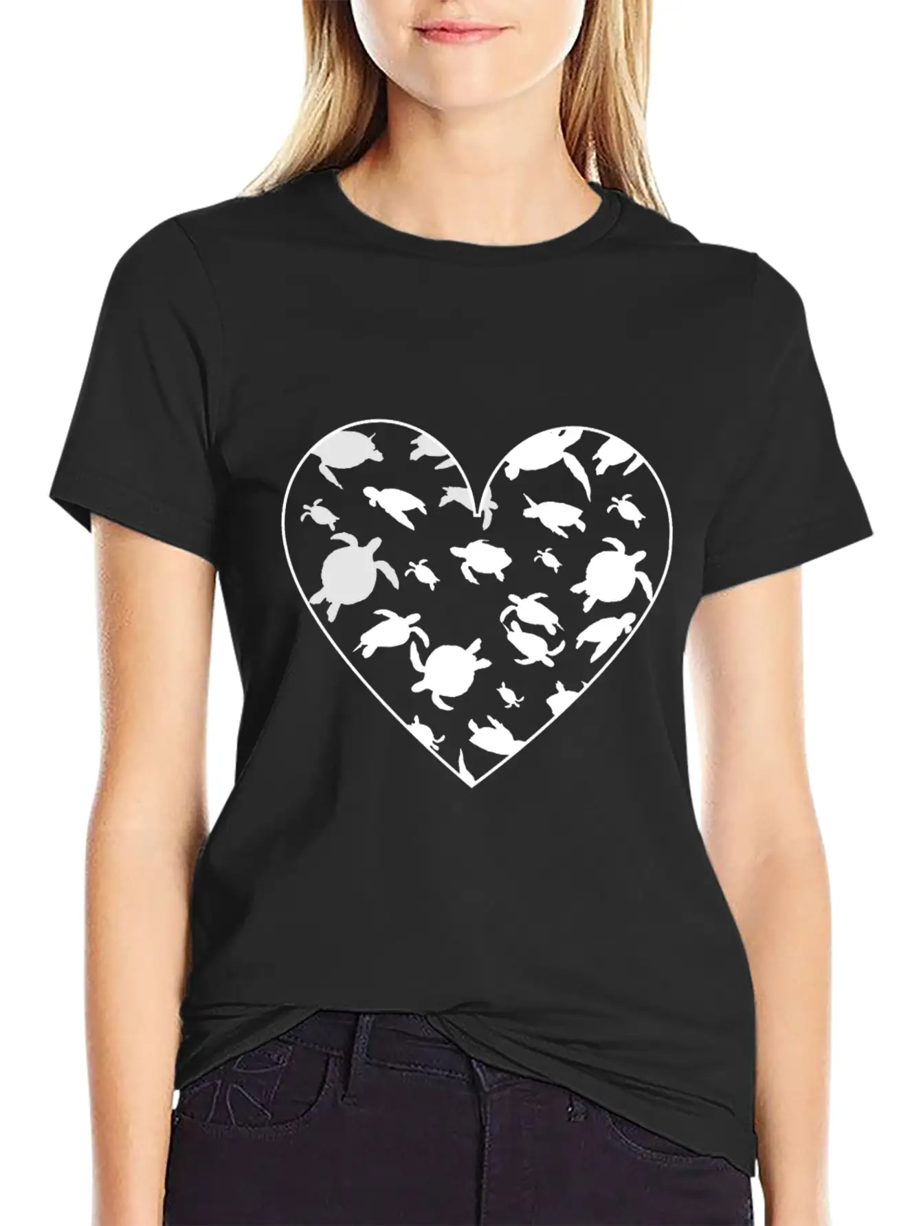 Turtles Heart Unisex Short Sleeve Soft Cotton T-Shirt – Casual Everyday Wear