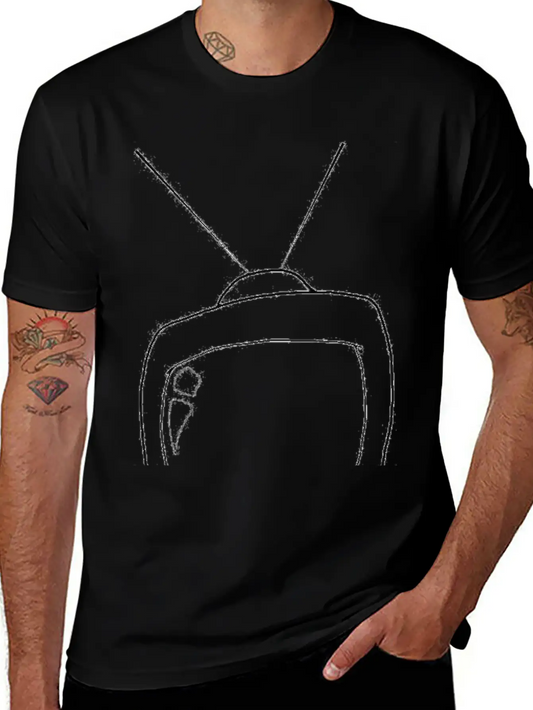 Tv Line Art Essential Unisex Summer Tee – Soft Cotton Casual Fit