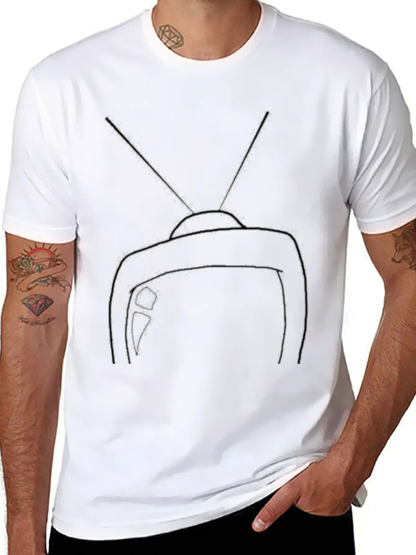 Tv Line Art Essential Unisex Summer Tee – Soft Cotton Casual Fit