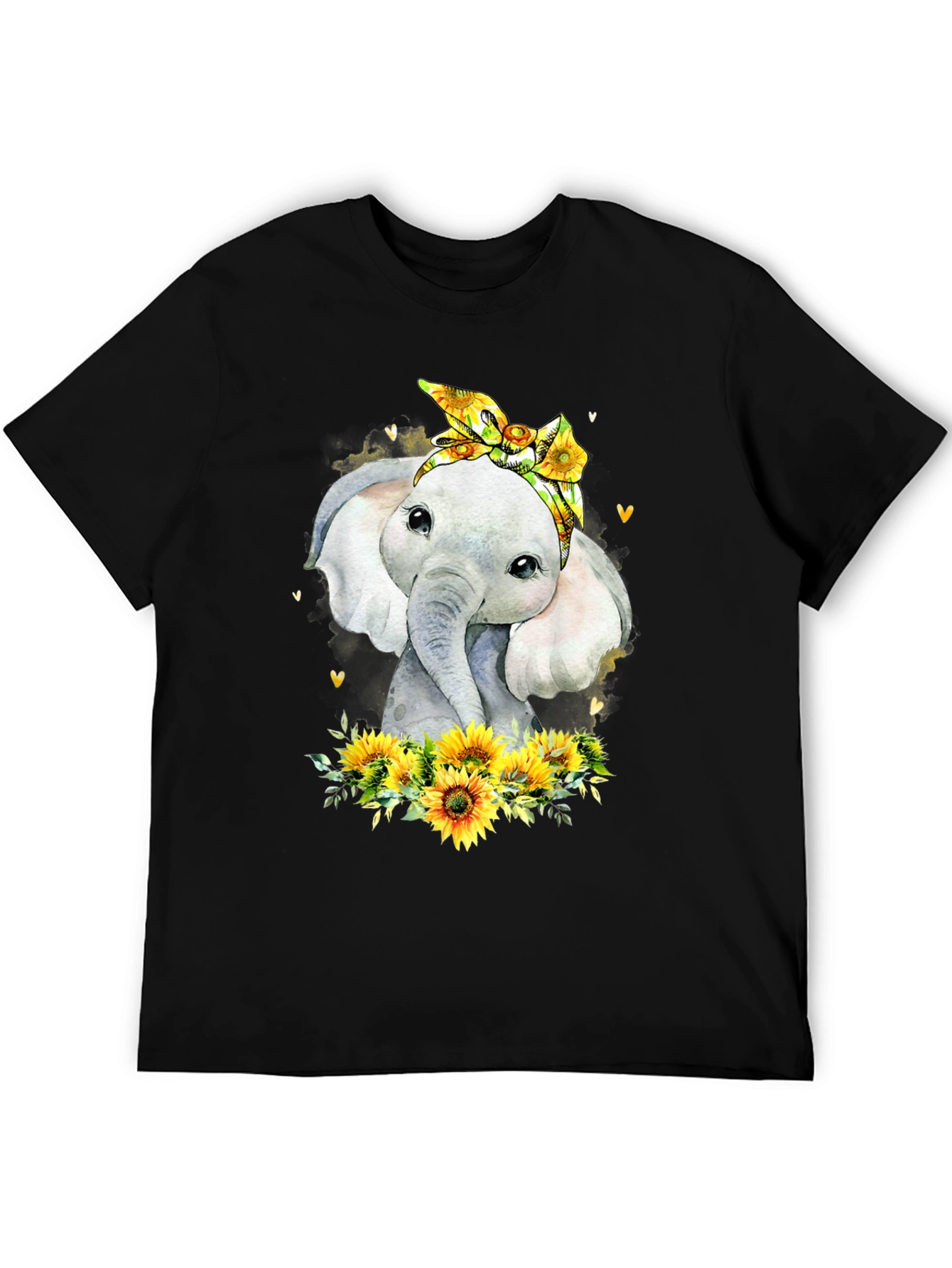 Elephant Sunflower Graphic Tee