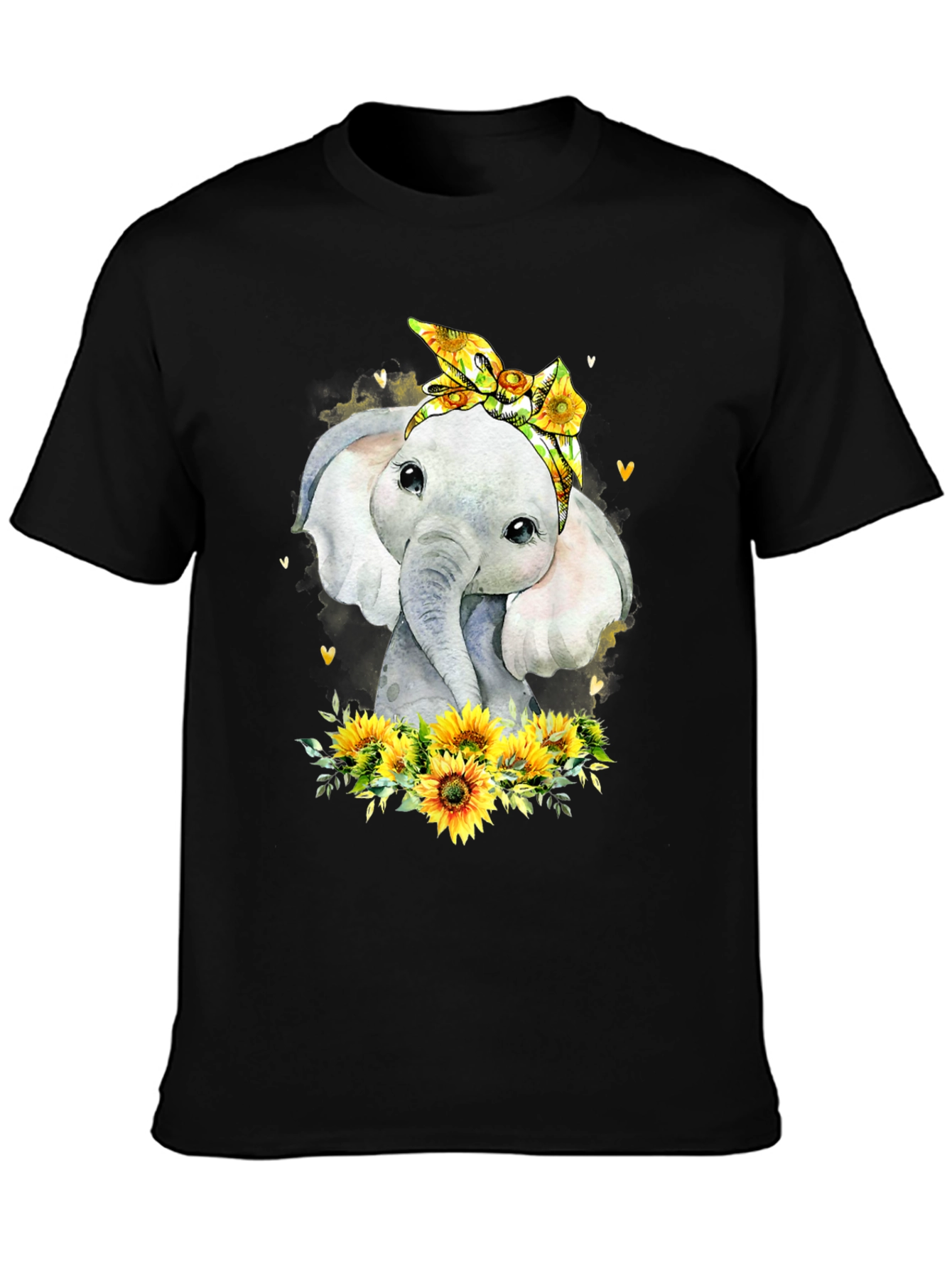 Elephant Sunflower Graphic Tee