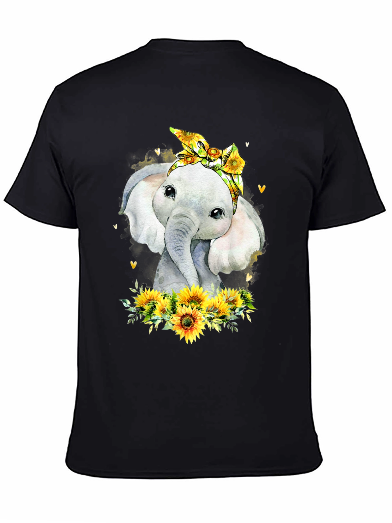 Elephant Sunflower Graphic Tee