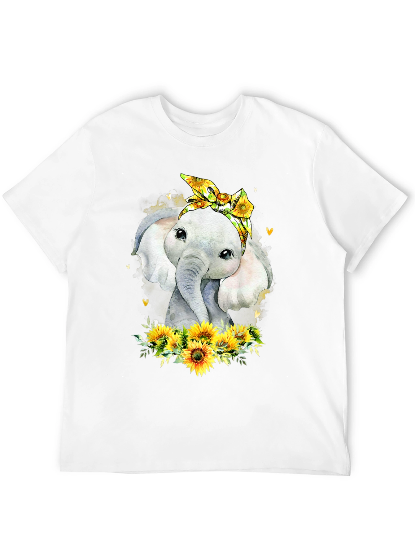 Elephant Sunflower Graphic Tee