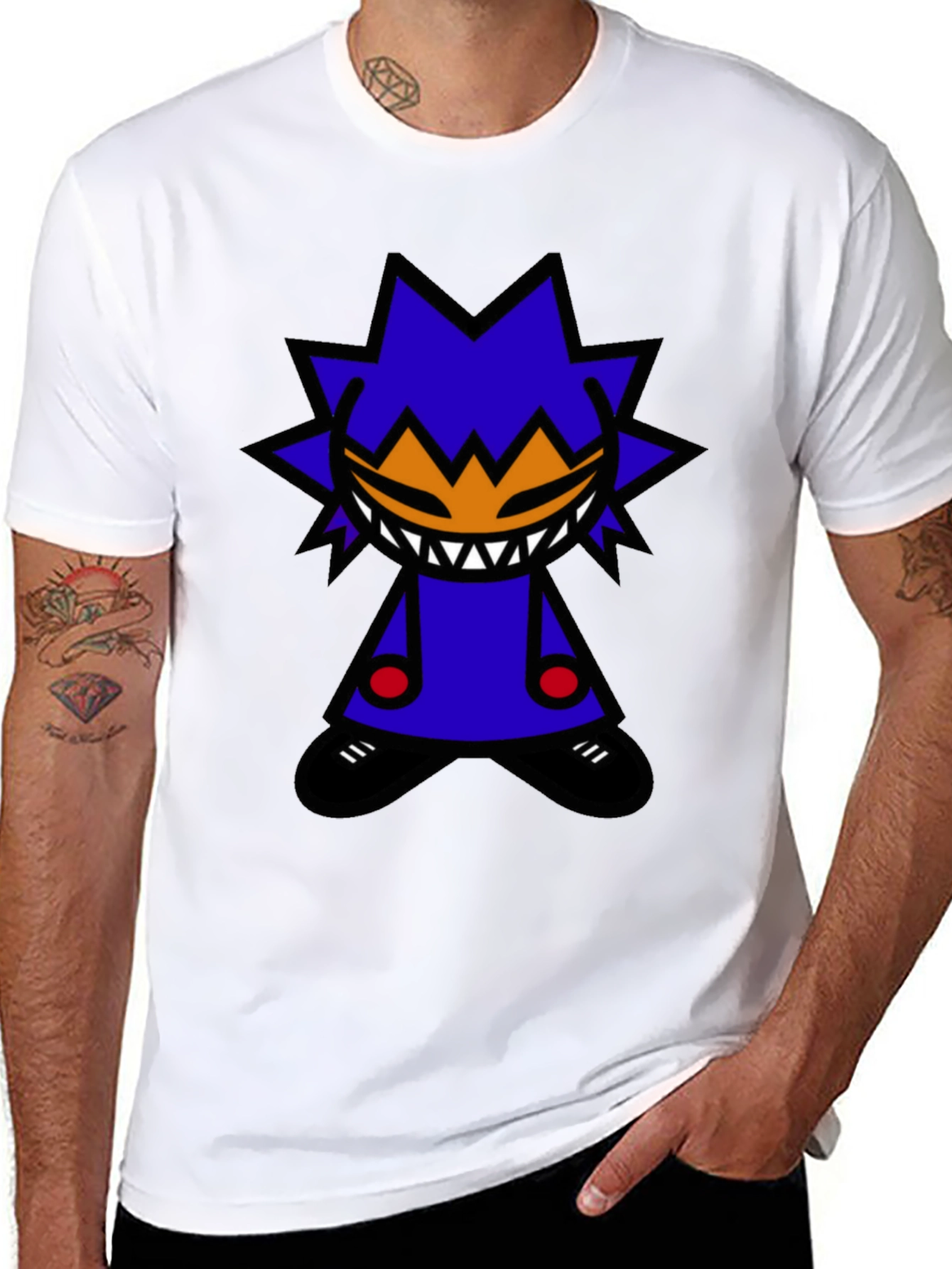 Funky Graphic Tee - Black Cotton Blend