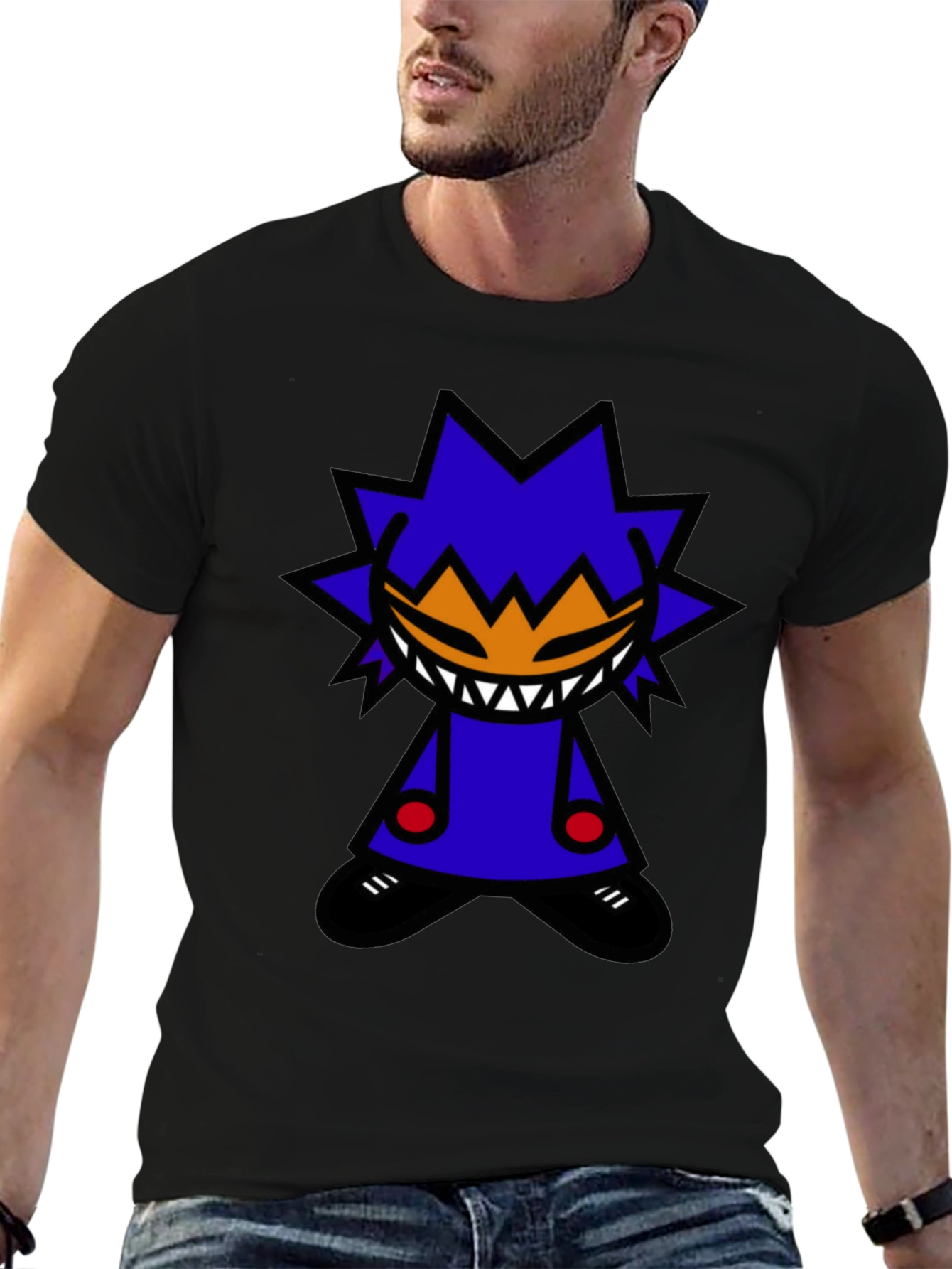 Funky Graphic Tee - Black Cotton Blend