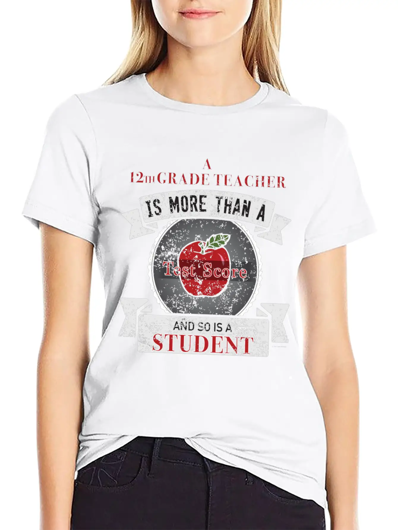 Twelfth Grade Teacher More Than Test Score Unisex Short Sleeve Soft Cotton T-Shirt – Casual Everyday Wear