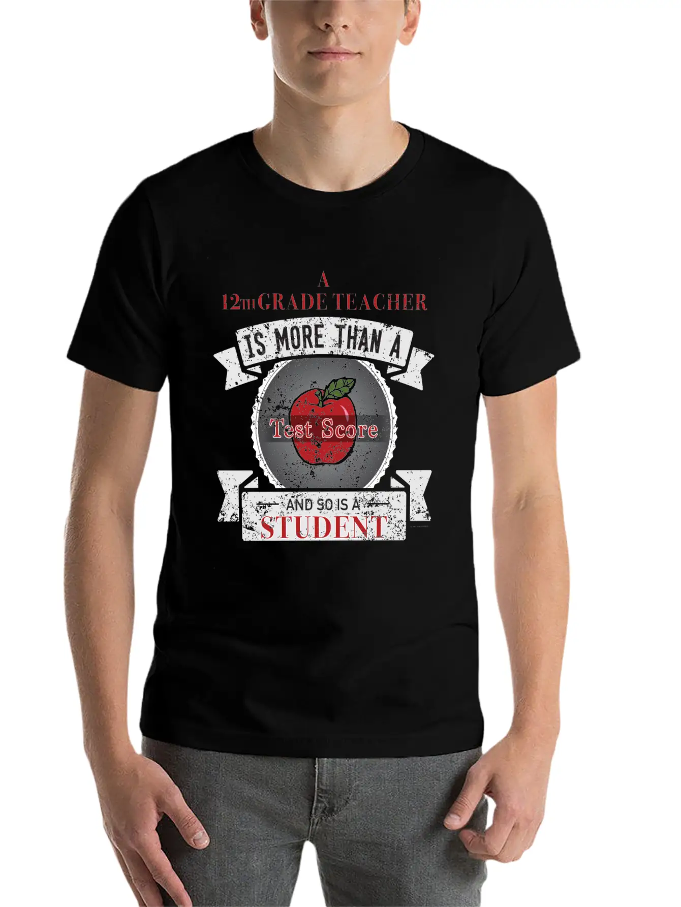Twelfth Grade Teacher More Than Test Score Unisex Short Sleeve Soft Cotton T-Shirt – Casual Everyday Wear