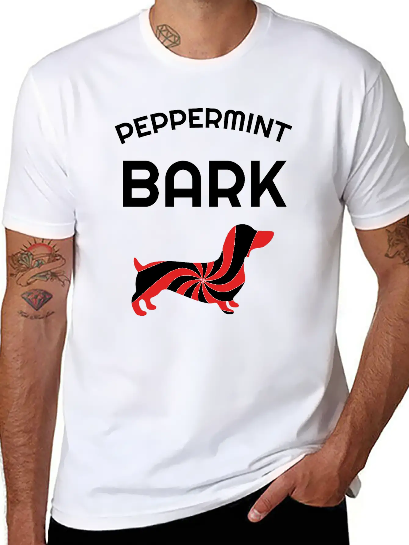Twirly Mint Candy Christmas Sweet Peppermint Dog Basic Graphic T-Shirt – Daily Comfort In Soft Cotton