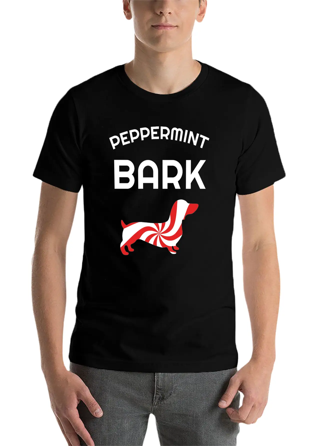Twirly Mint Candy Christmas Sweet Peppermint Dog Basic Graphic T-Shirt – Daily Comfort In Soft Cotton