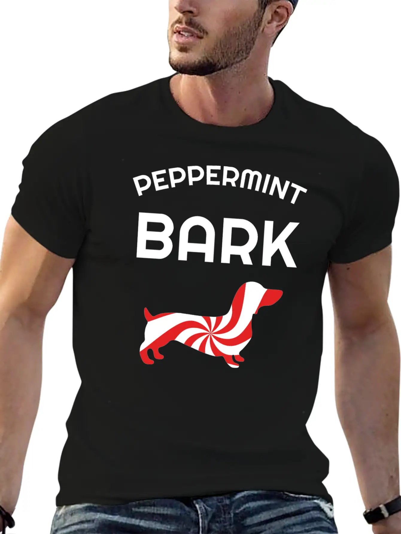 Twirly Mint Candy Christmas Sweet Peppermint Dog Basic Graphic T-Shirt – Daily Comfort In Soft Cotton