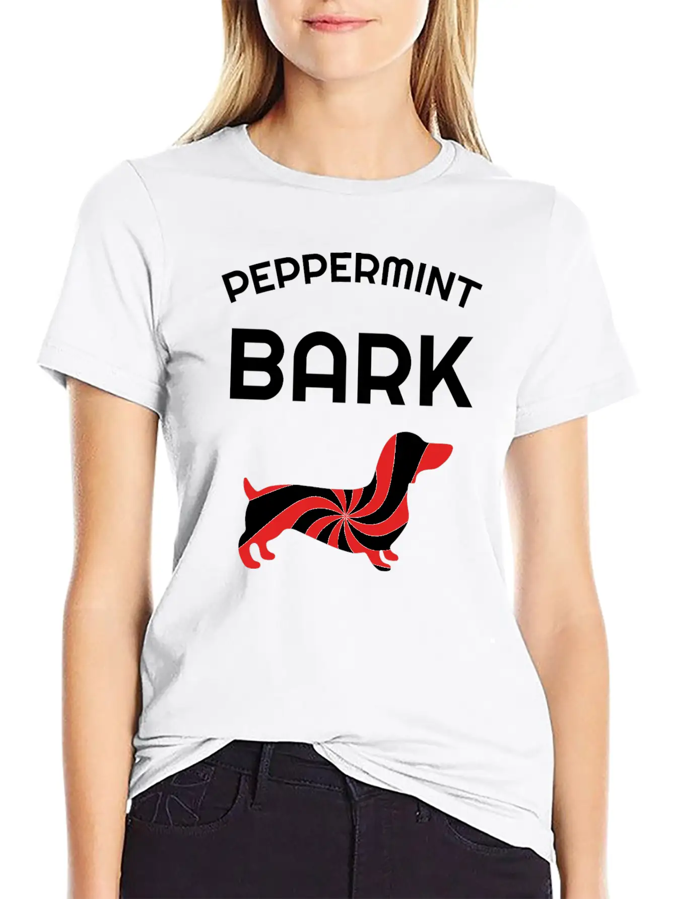 Twirly Mint Candy Christmas Sweet Peppermint Dog Basic Graphic T-Shirt – Daily Comfort In Soft Cotton