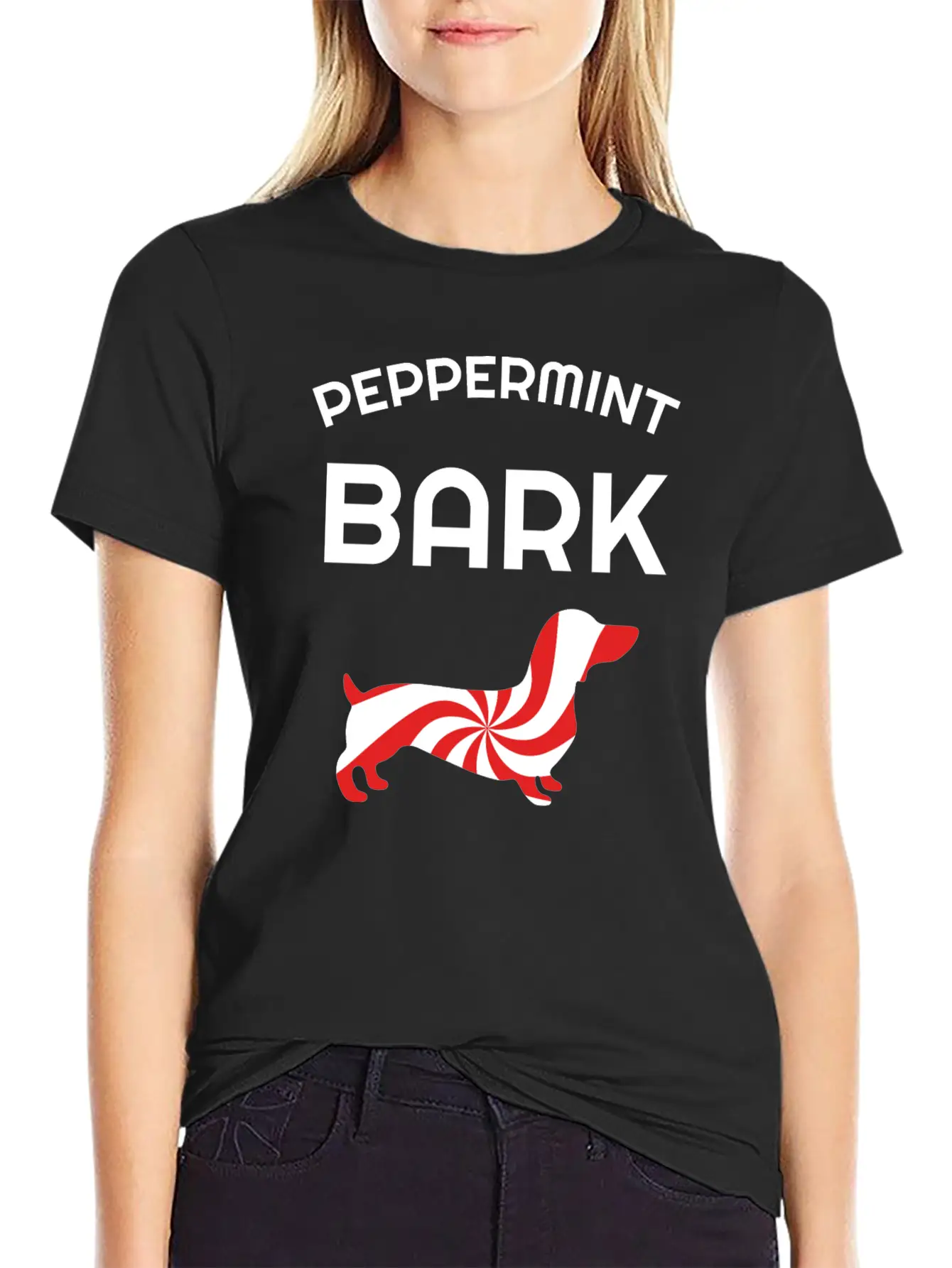Twirly Mint Candy Christmas Sweet Peppermint Dog Basic Graphic T-Shirt – Daily Comfort In Soft Cotton