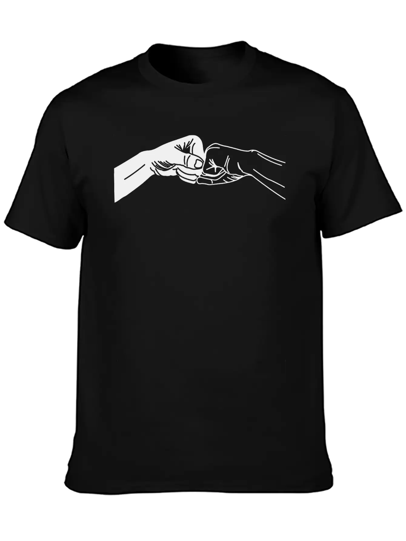 Two Hands With Fist Salute, Fists Black And White Stylish Everyday T-Shirt – Unisex Basic Cotton Tee