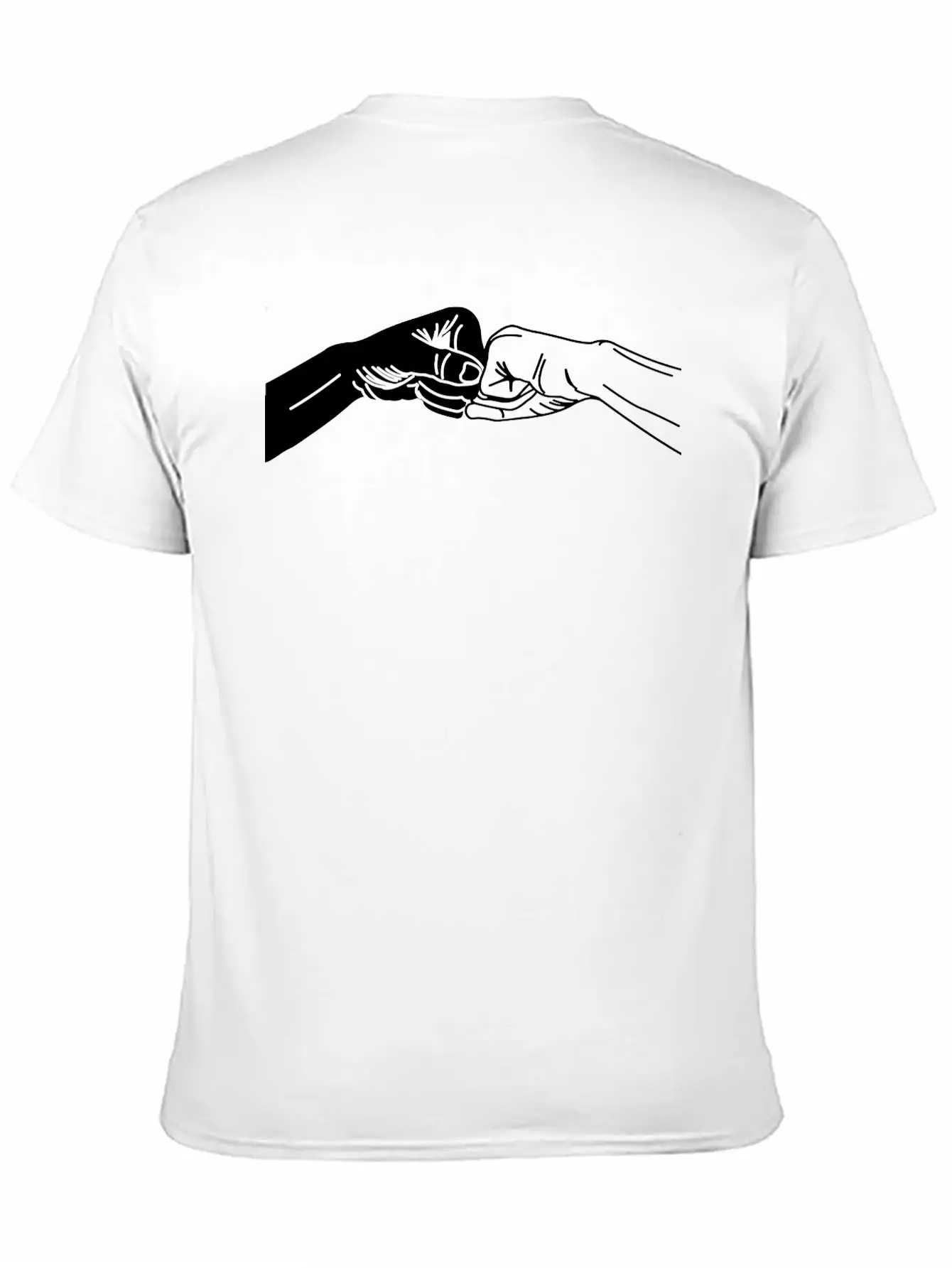 Two Hands With Fist Salute, Fists Black And White Stylish Everyday T-Shirt – Unisex Basic Cotton Tee