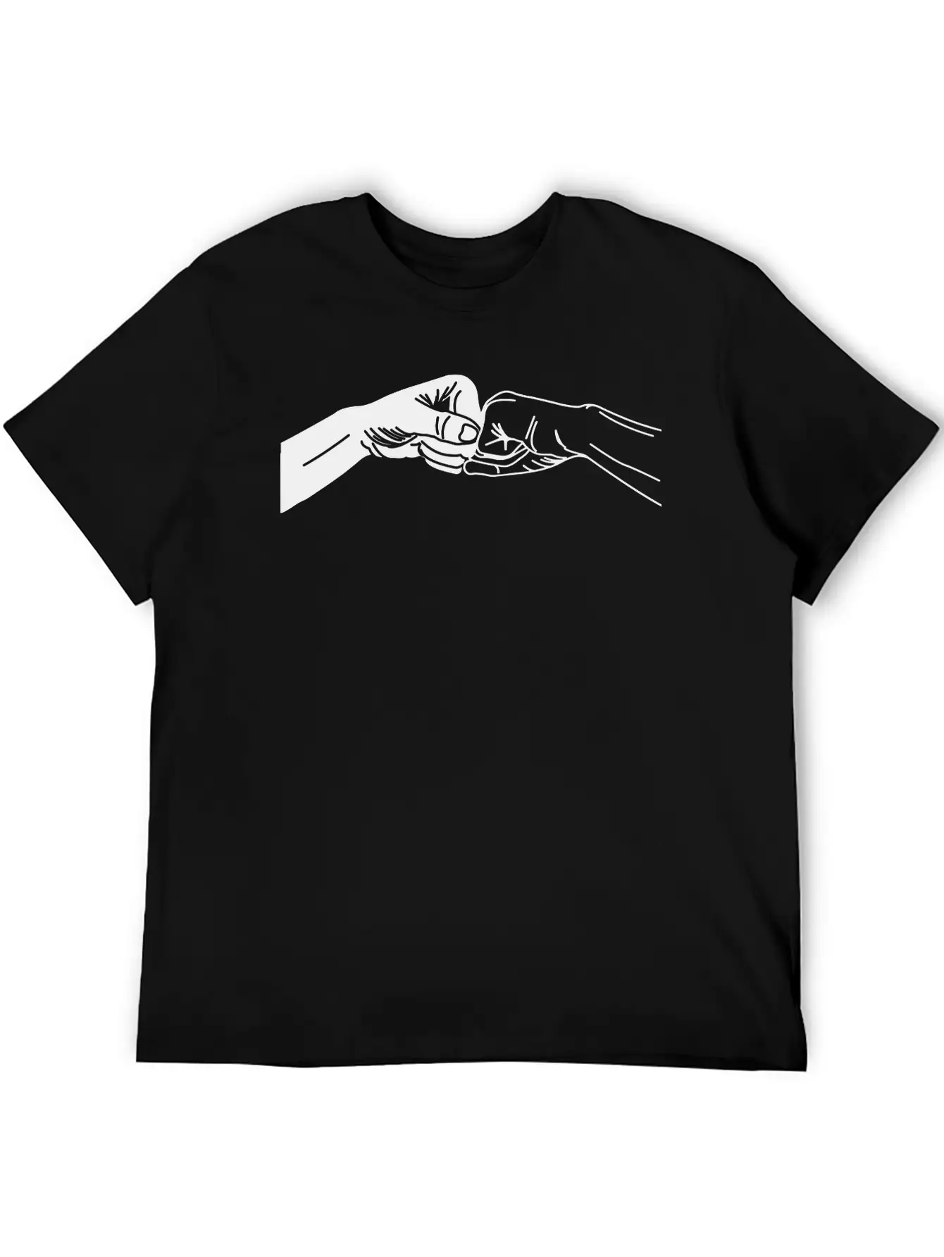 Two Hands With Fist Salute, Fists Black And White Stylish Everyday T-Shirt – Unisex Basic Cotton Tee
