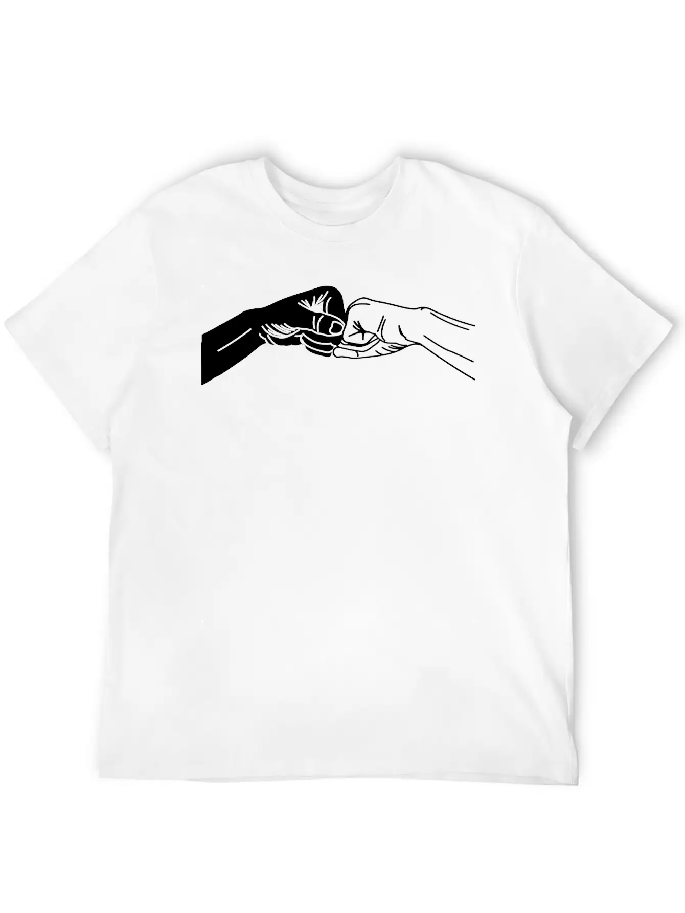 Two Hands With Fist Salute, Fists Black And White Stylish Everyday T-Shirt – Unisex Basic Cotton Tee
