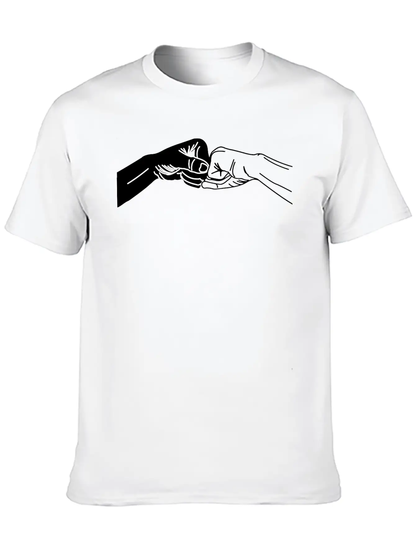 Two Hands With Fist Salute, Fists Black And White Stylish Everyday T-Shirt – Unisex Basic Cotton Tee