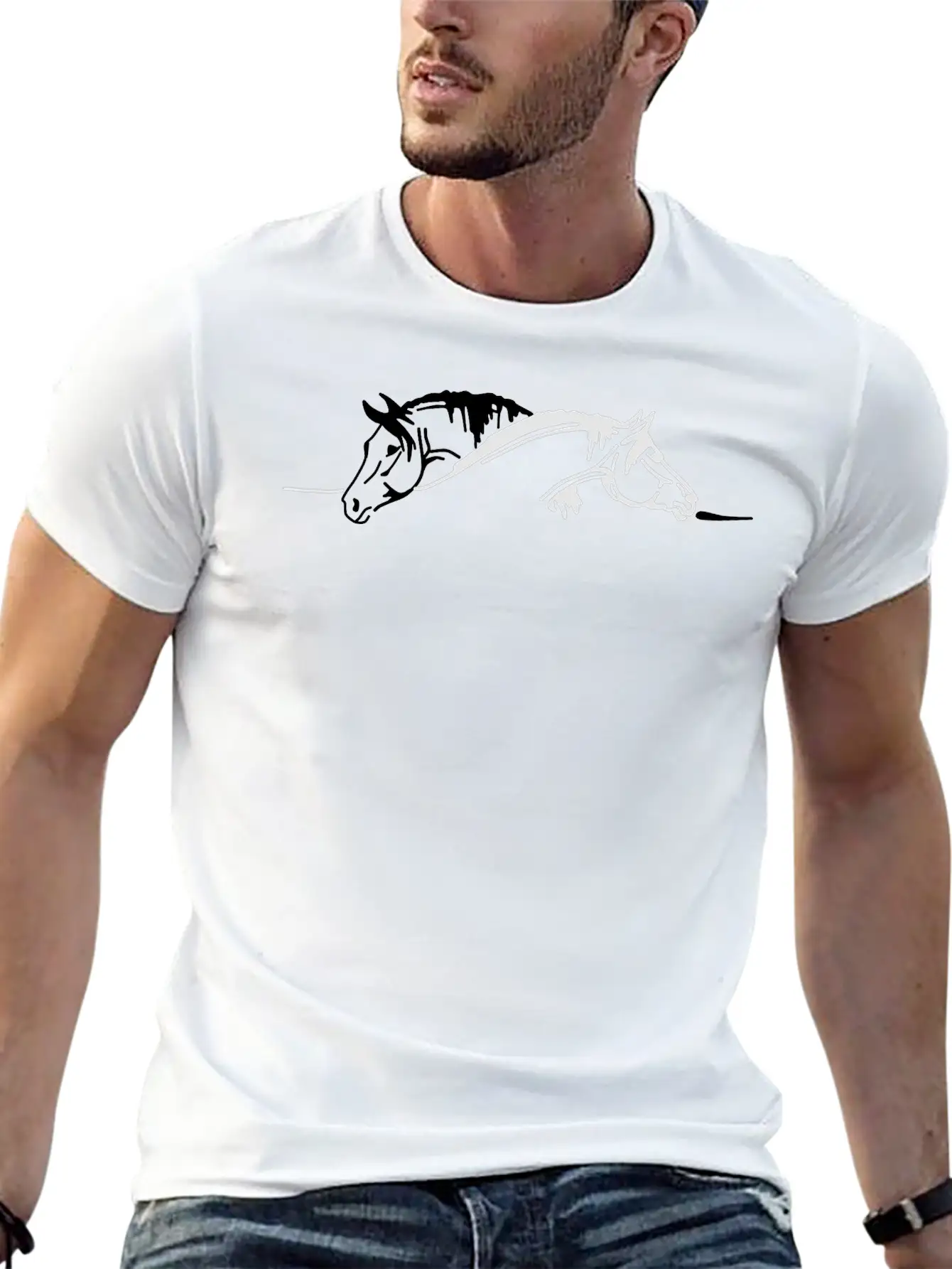 Two Horses Basic Graphic T-Shirt – Daily Comfort In Soft Cotton