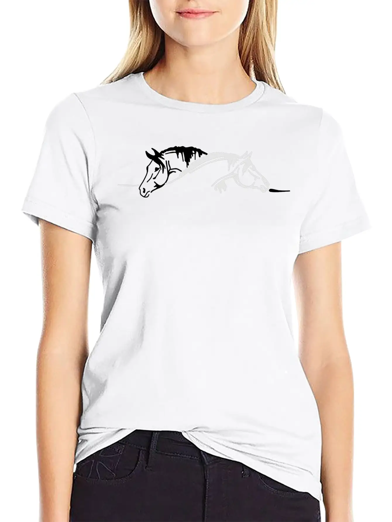 Two Horses Basic Graphic T-Shirt – Daily Comfort In Soft Cotton