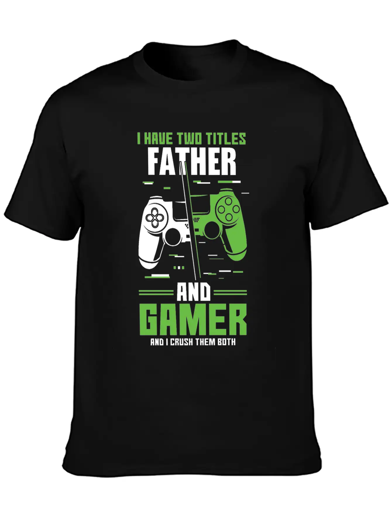 Two Titles Dad Daddy Gamer Video Game Lover Gaming Unisex Short Sleeve Soft Cotton T-Shirt – Casual Everyday Wear