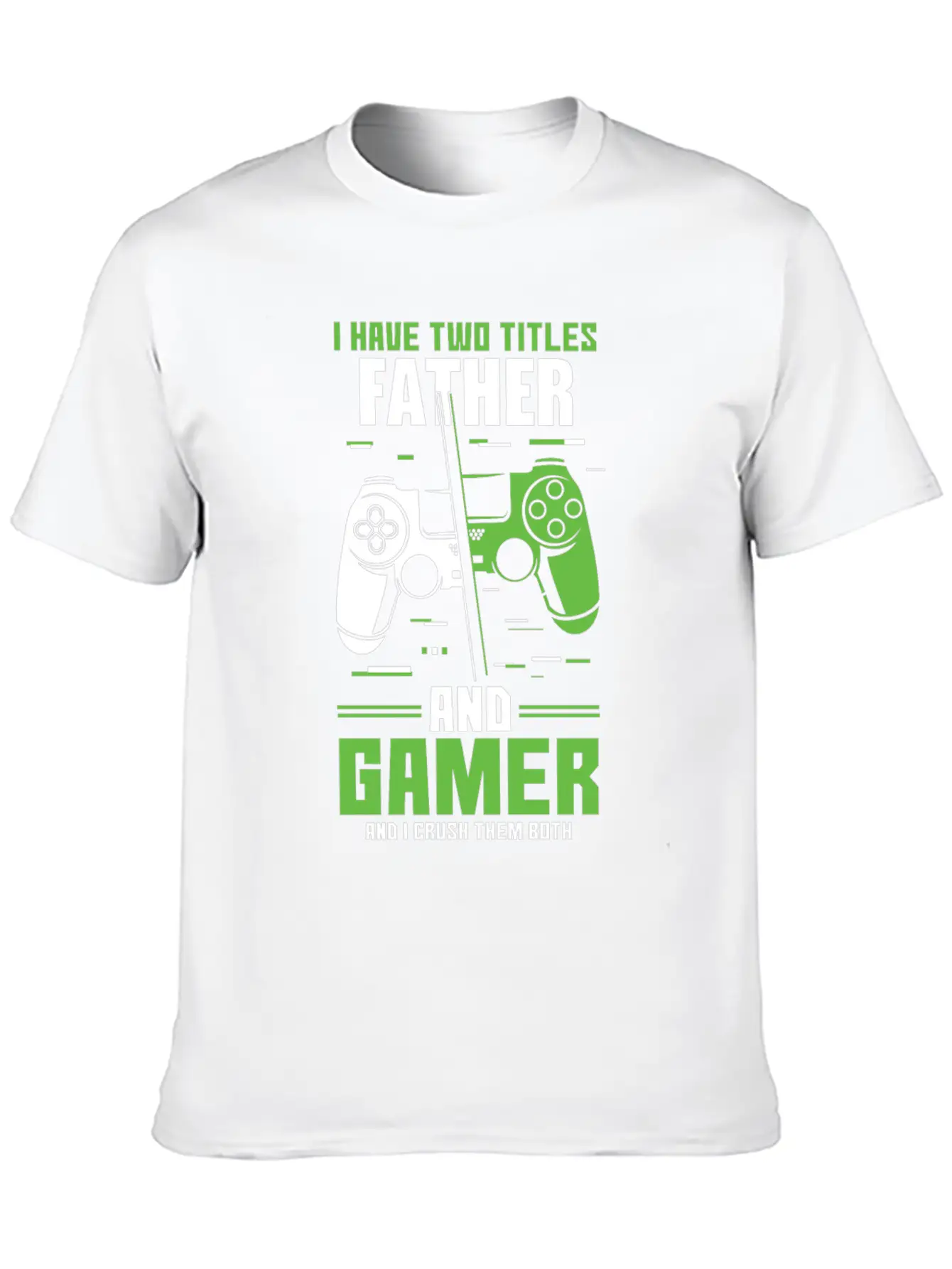 Two Titles Dad Daddy Gamer Video Game Lover Gaming Unisex Short Sleeve Soft Cotton T-Shirt – Casual Everyday Wear