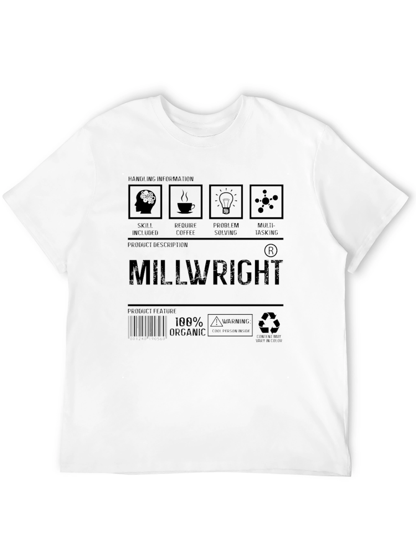 Millwright Skills T-Shirt - 100% Organic