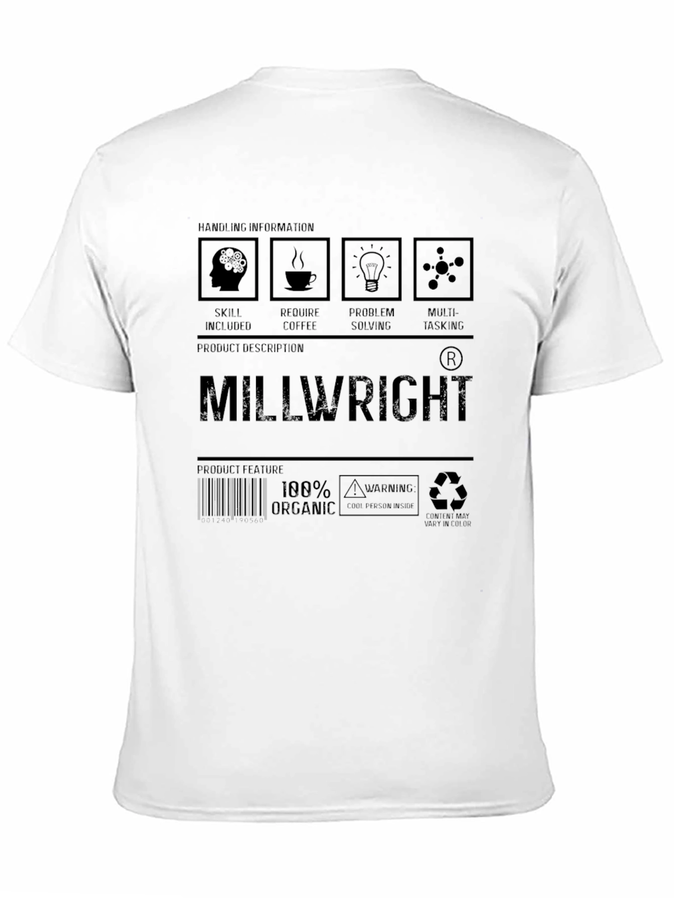Millwright Skills T-Shirt - 100% Organic