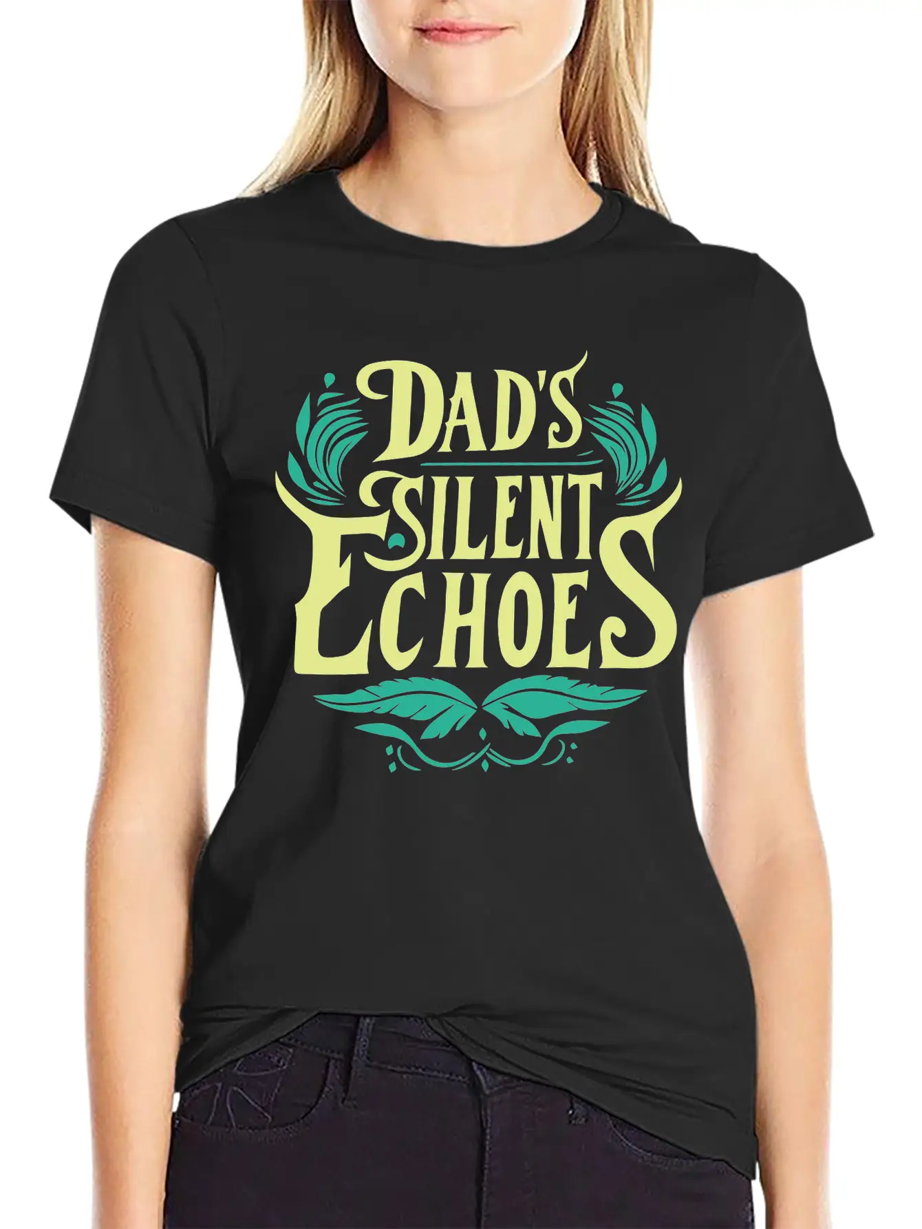 Typography T-shirt Design, Dad's Silent Echoes Essential Unisex Summer Tee – Soft Cotton Casual Fit