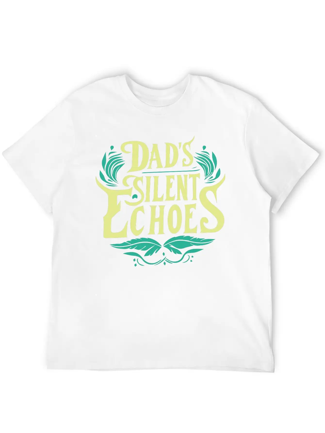 Typography T-shirt Design, Dad's Silent Echoes Essential Unisex Summer Tee – Soft Cotton Casual Fit